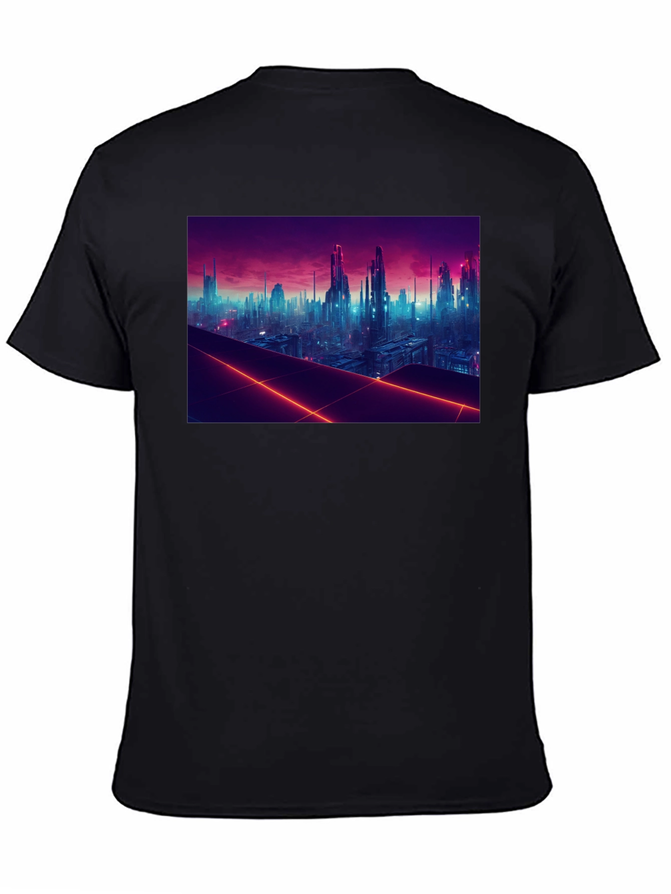 Cyberpunk Cityscape Graphic Tee - Futuristic Style