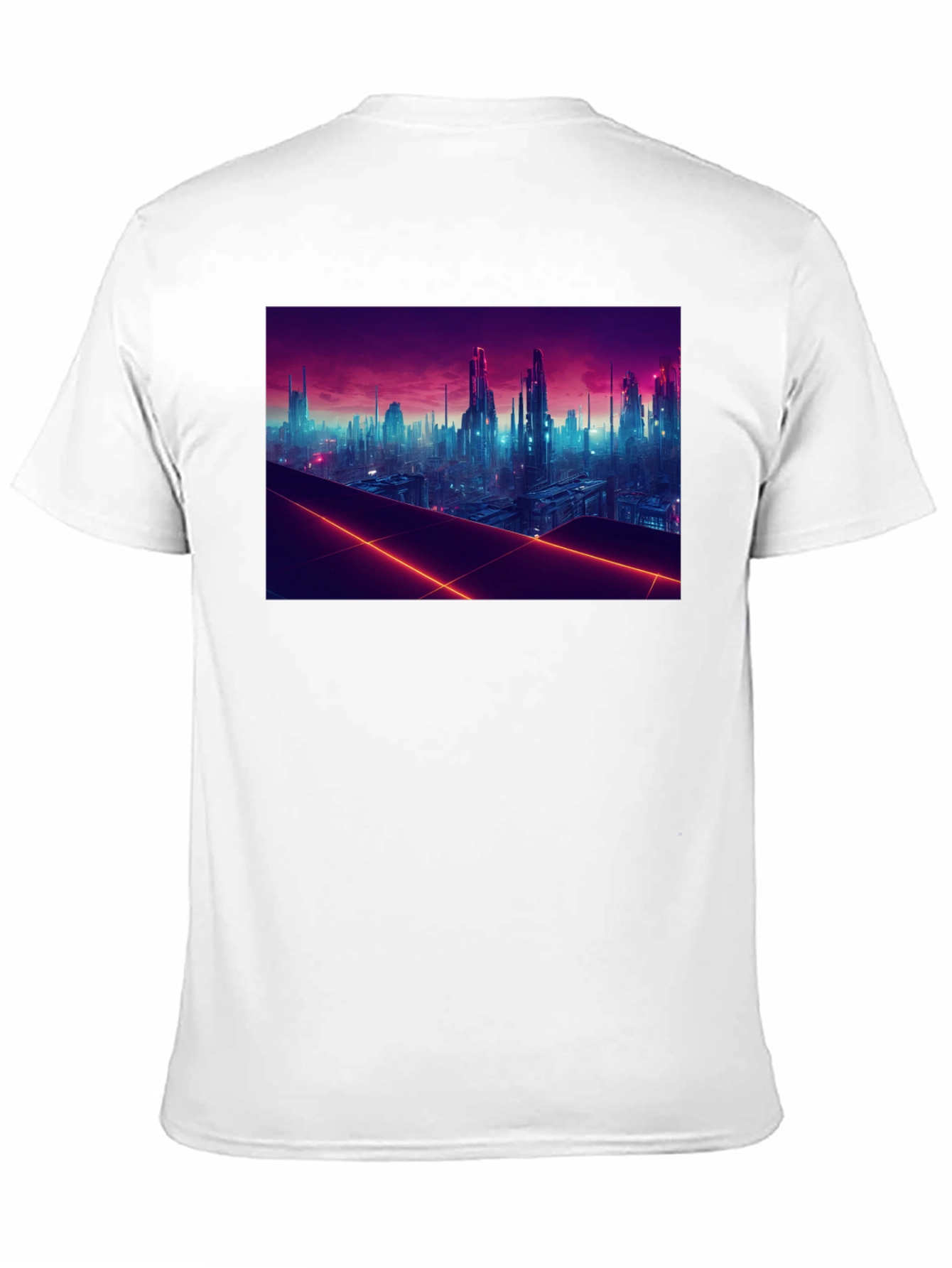 Cyberpunk Cityscape Graphic Tee - Futuristic Style