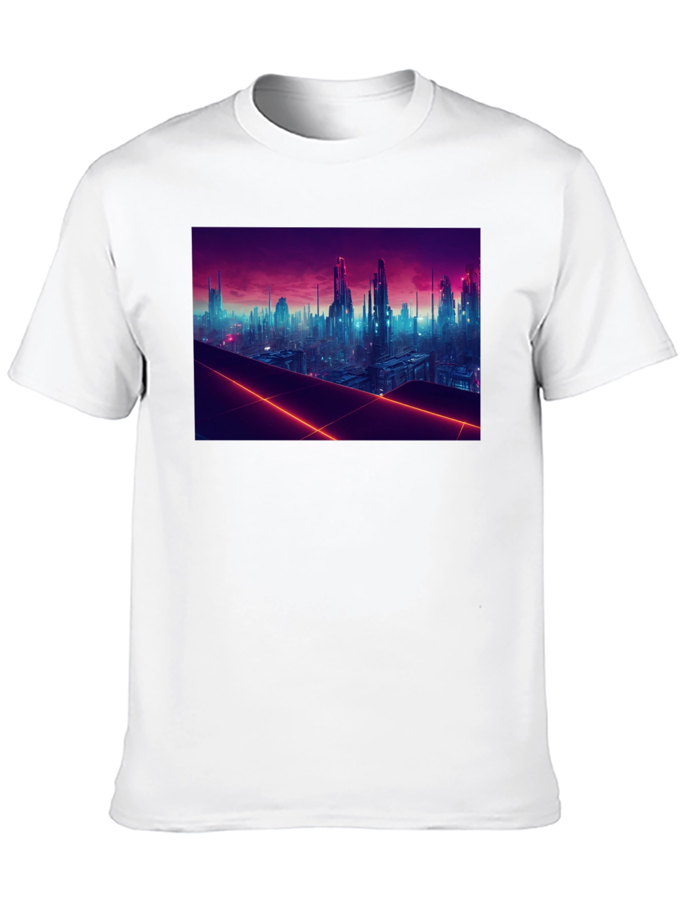 Cyberpunk Cityscape Graphic Tee - Futuristic Style