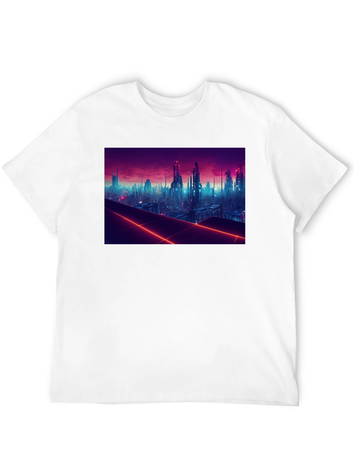 Cyberpunk Cityscape Graphic Tee - Futuristic Style