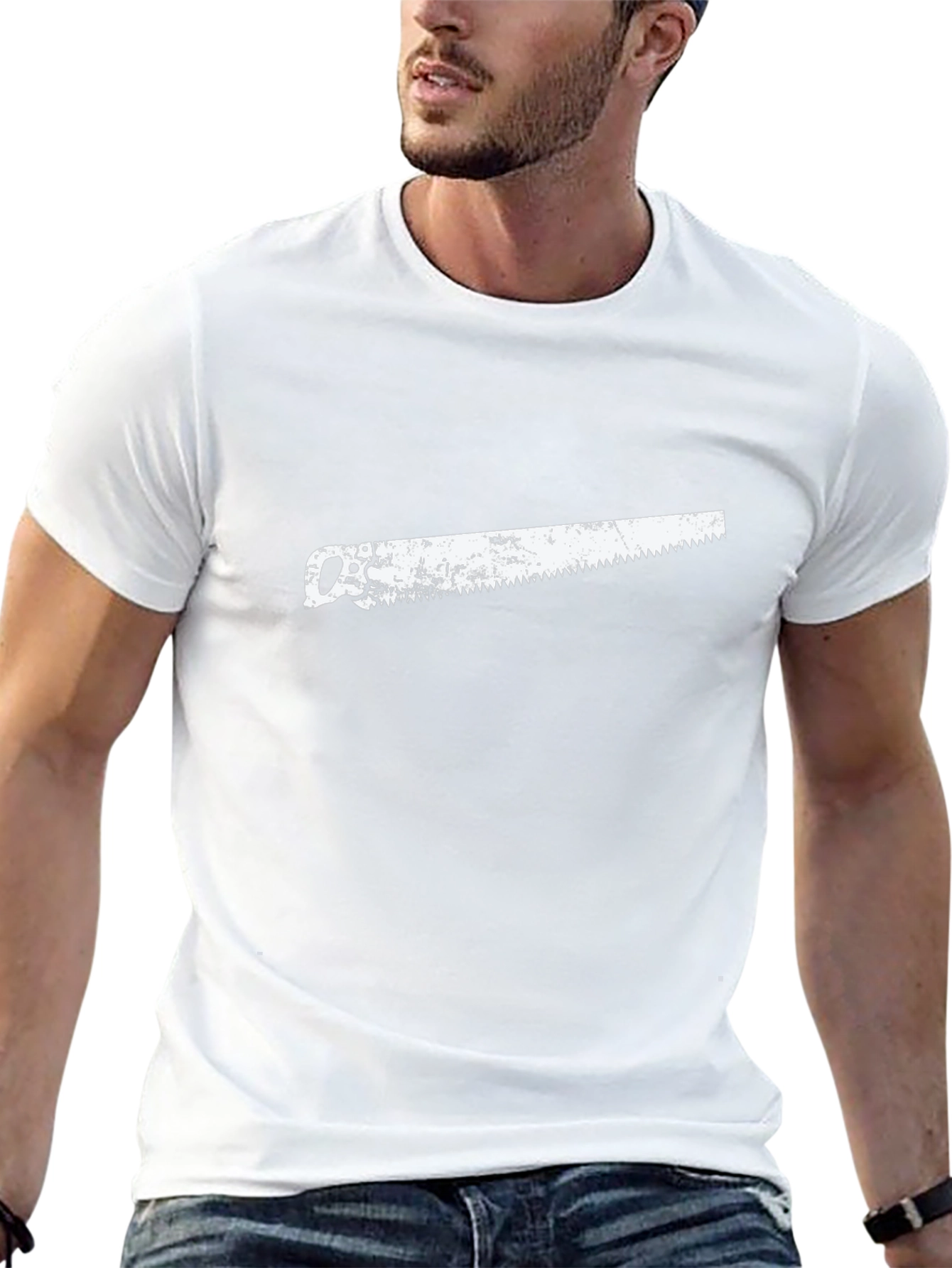 Saw Graphic Black Tee - Carpenter Gift Idea