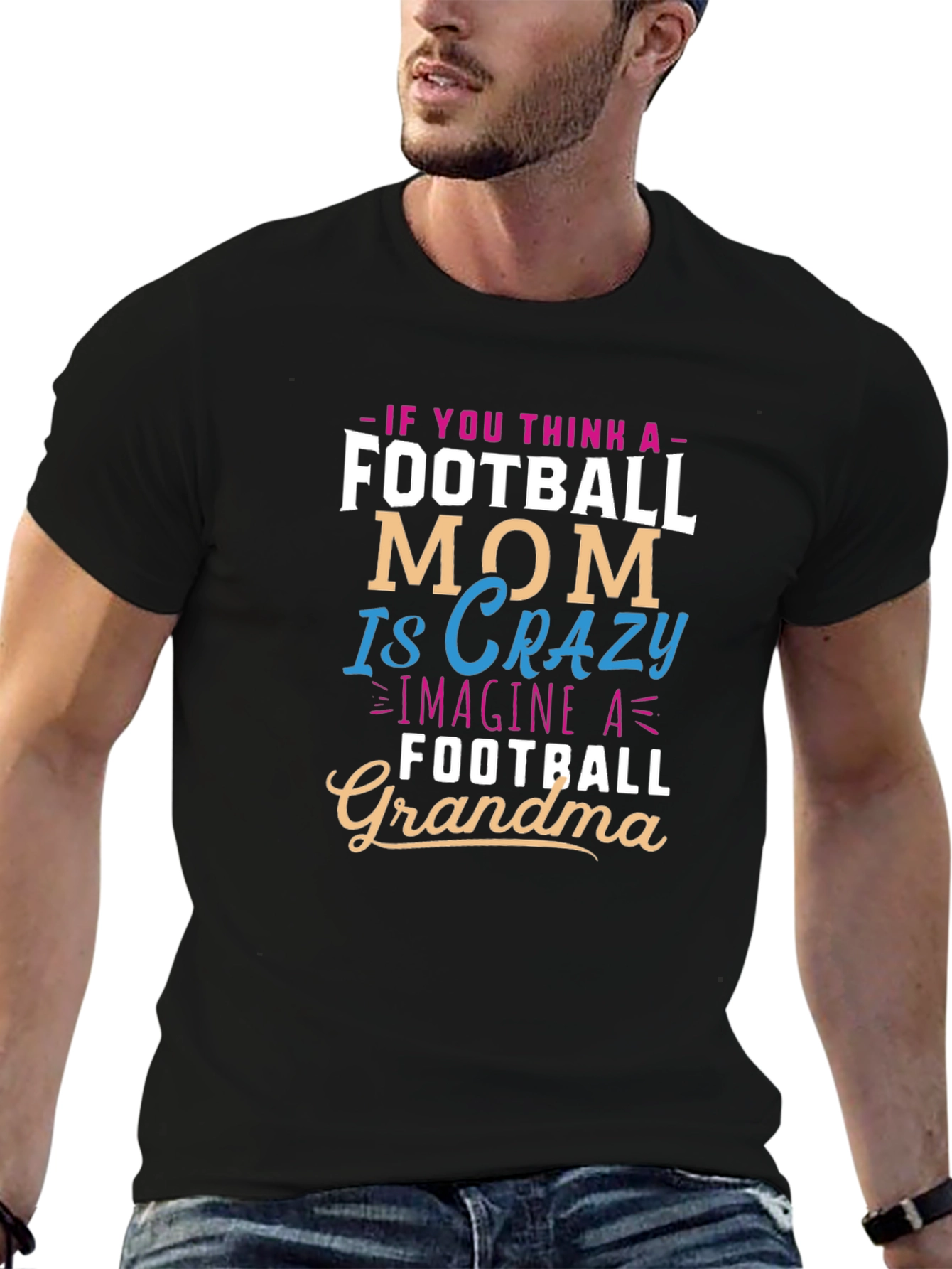 Crazy Football Grandma Graphic T-Shirt