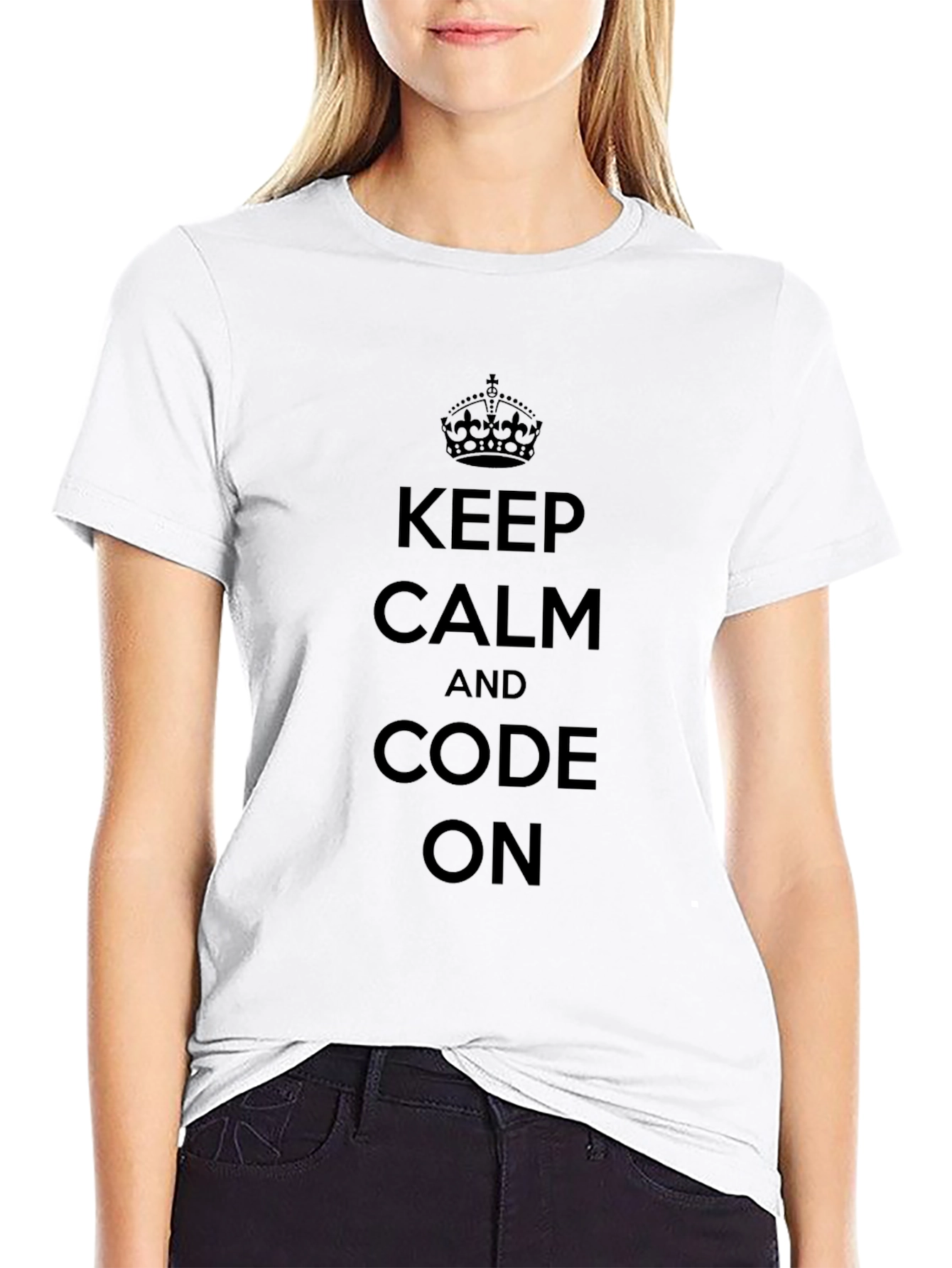 Keep Calm and Code On Black T-Shirt
