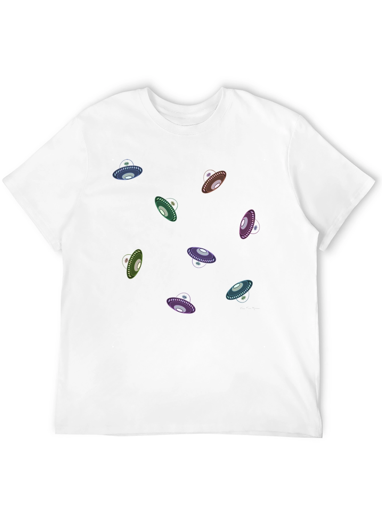 UFO Graphic Print Black T-Shirt