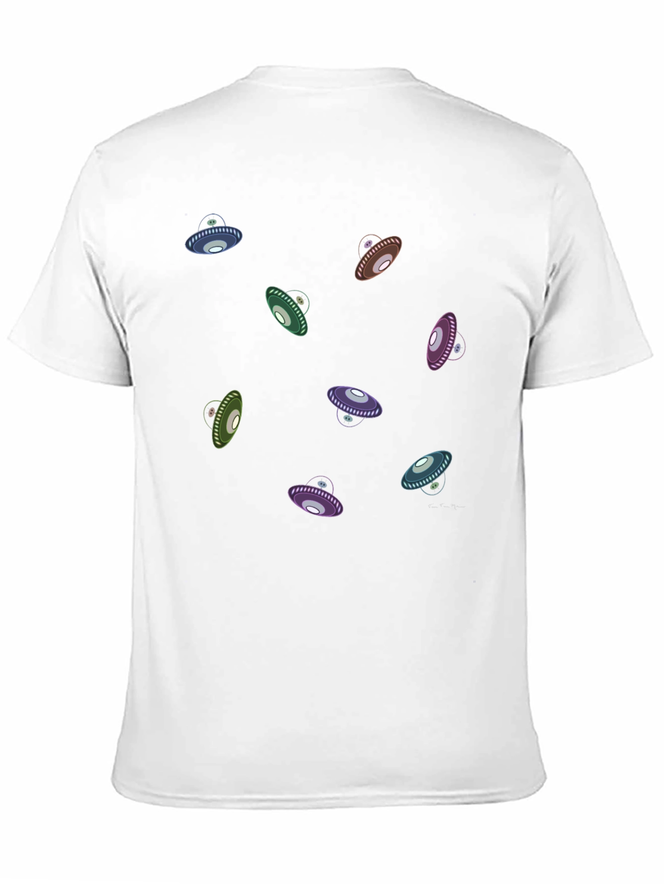 UFO Graphic Print Black T-Shirt