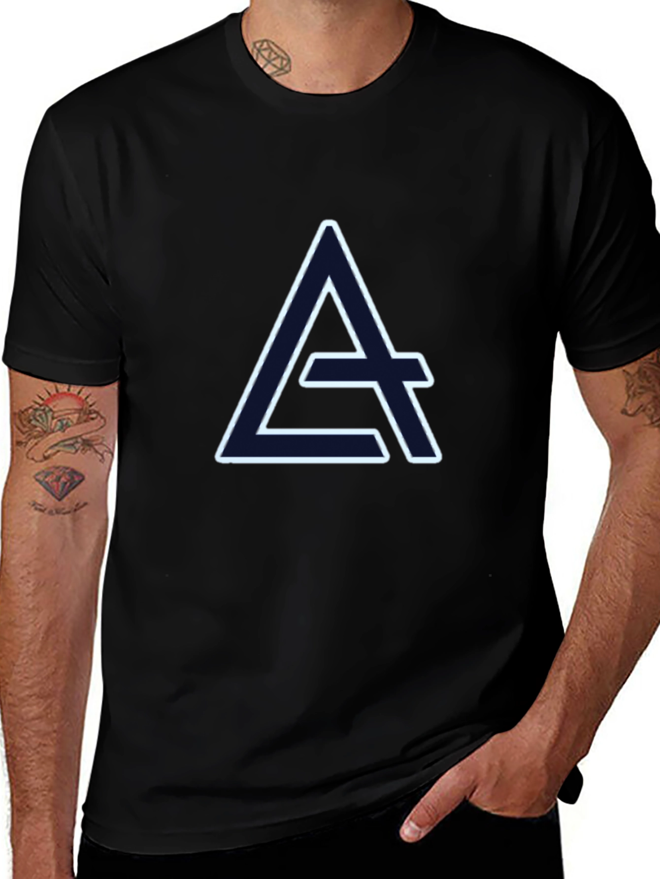 Geometric A Logo Black T-Shirt