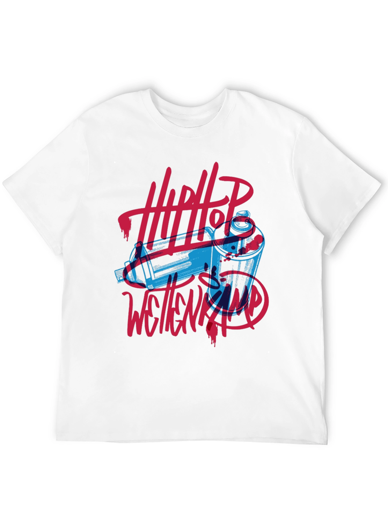 Hip Hop Spray Paint Art Graphic Tee - Black