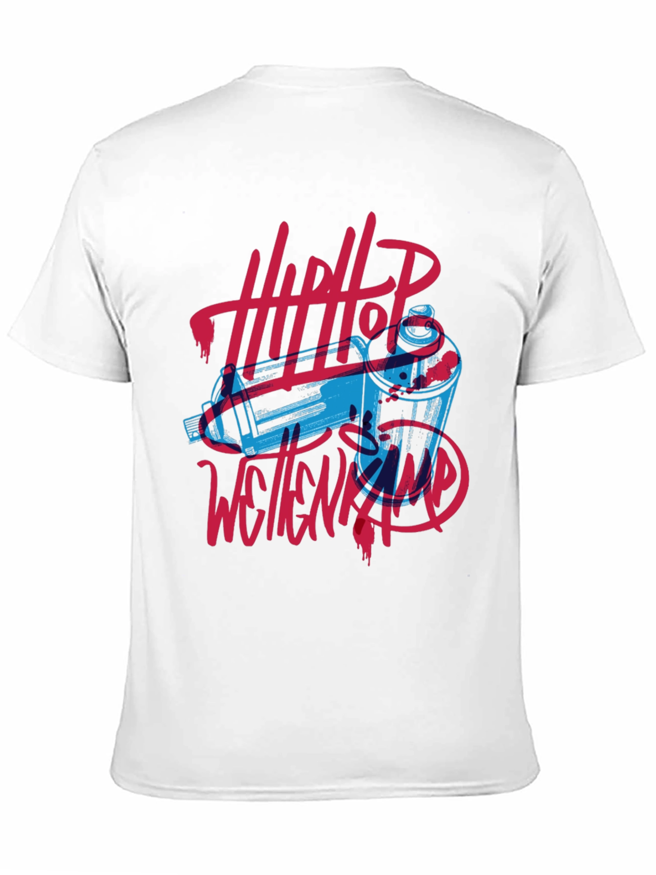 Hip Hop Spray Paint Art Graphic Tee - Black