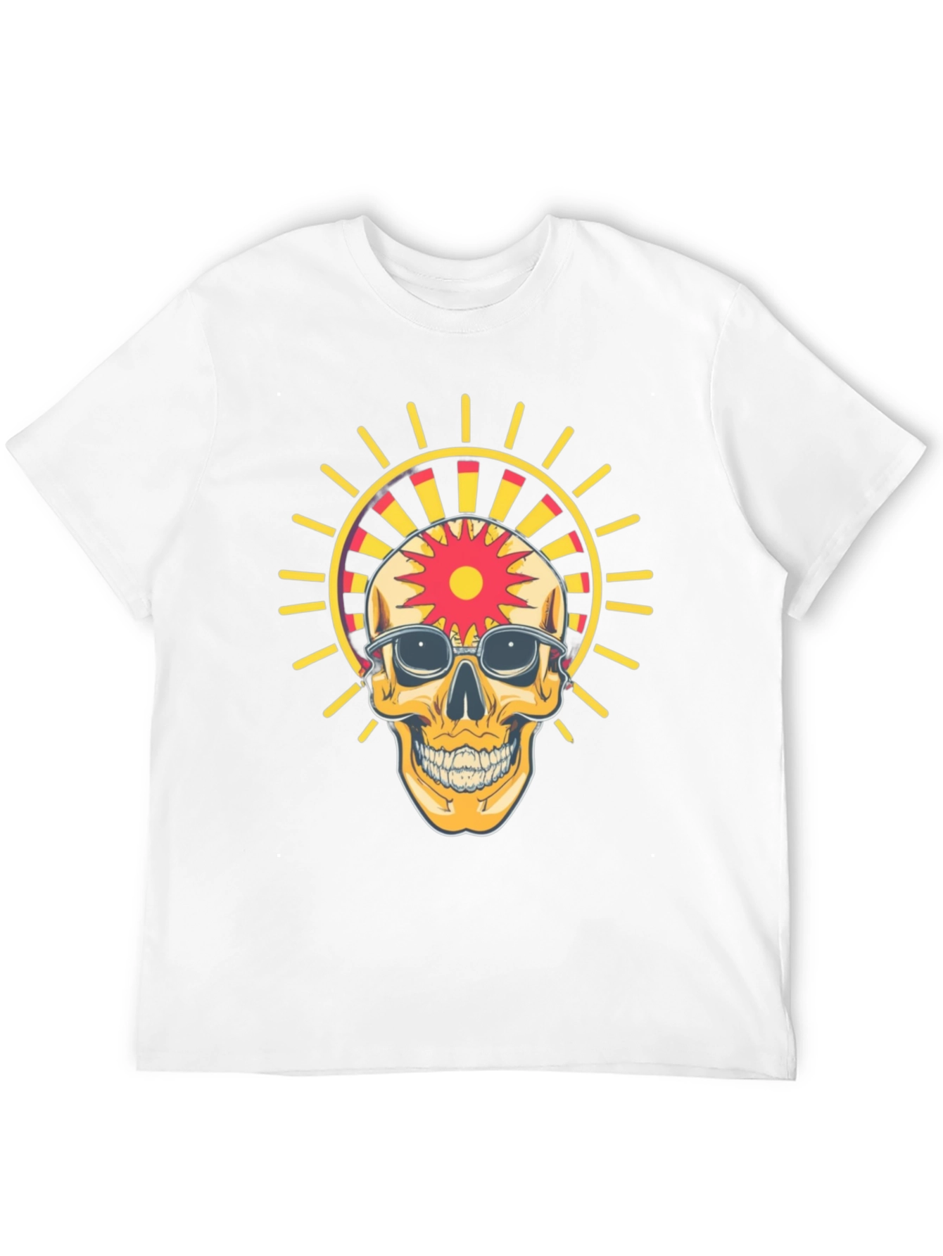 Skull with Sunglasses Graphic Print T-Shirt
