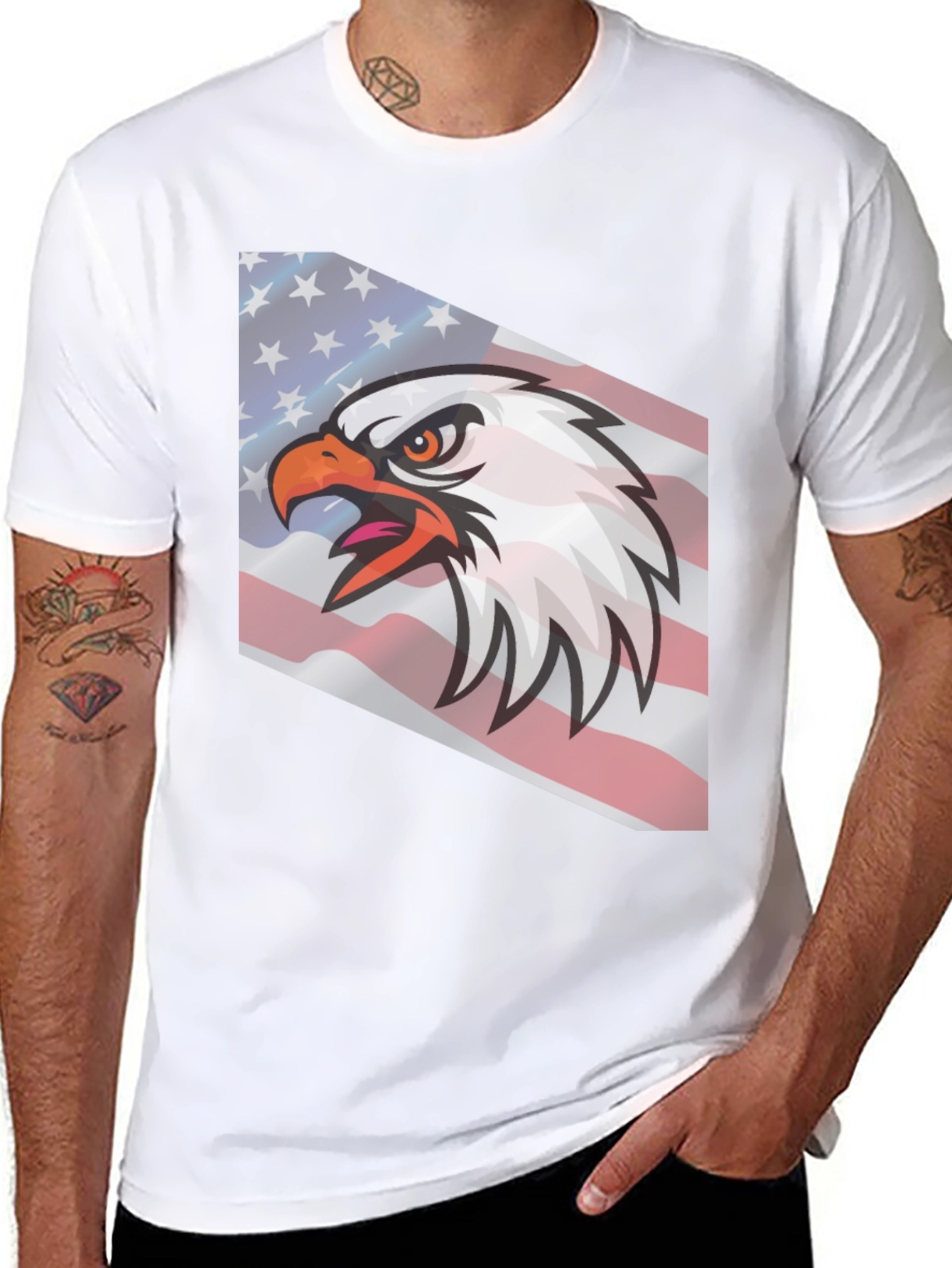 American Eagle Flag T-Shirt | Patriotic USA Graphic Tee | Bald Eagle Shirt | American Pride Gift | Free Shipping $50+