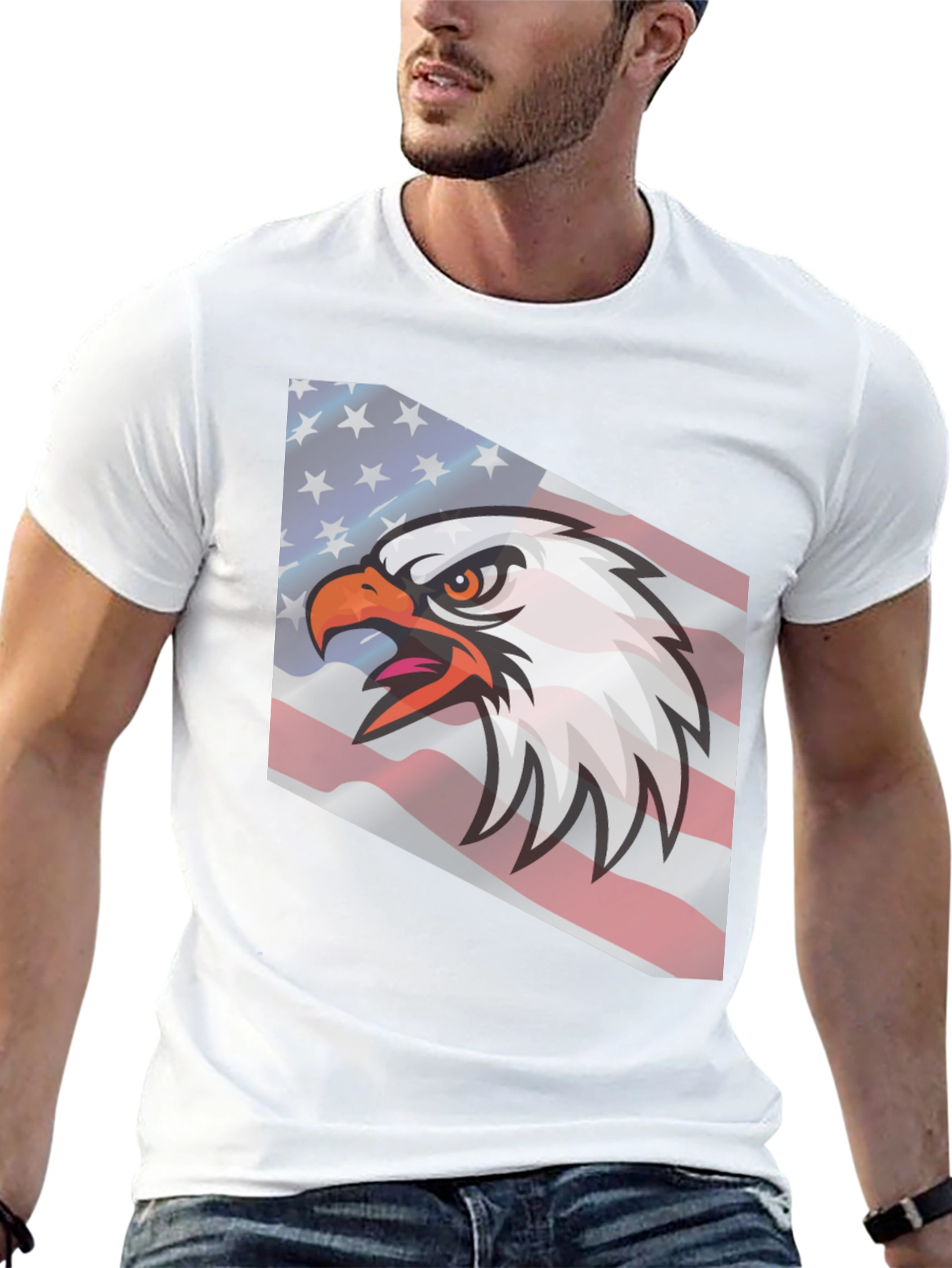 American Eagle Flag T-Shirt | Patriotic USA Graphic Tee | Bald Eagle Shirt | American Pride Gift | Free Shipping $50+