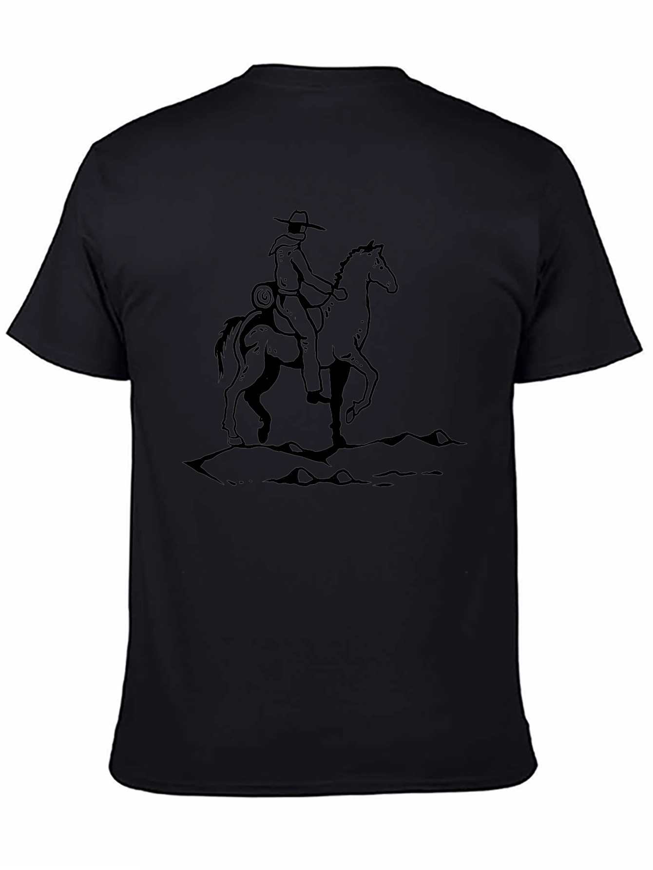Black Cowboy on Horse T-Shirt