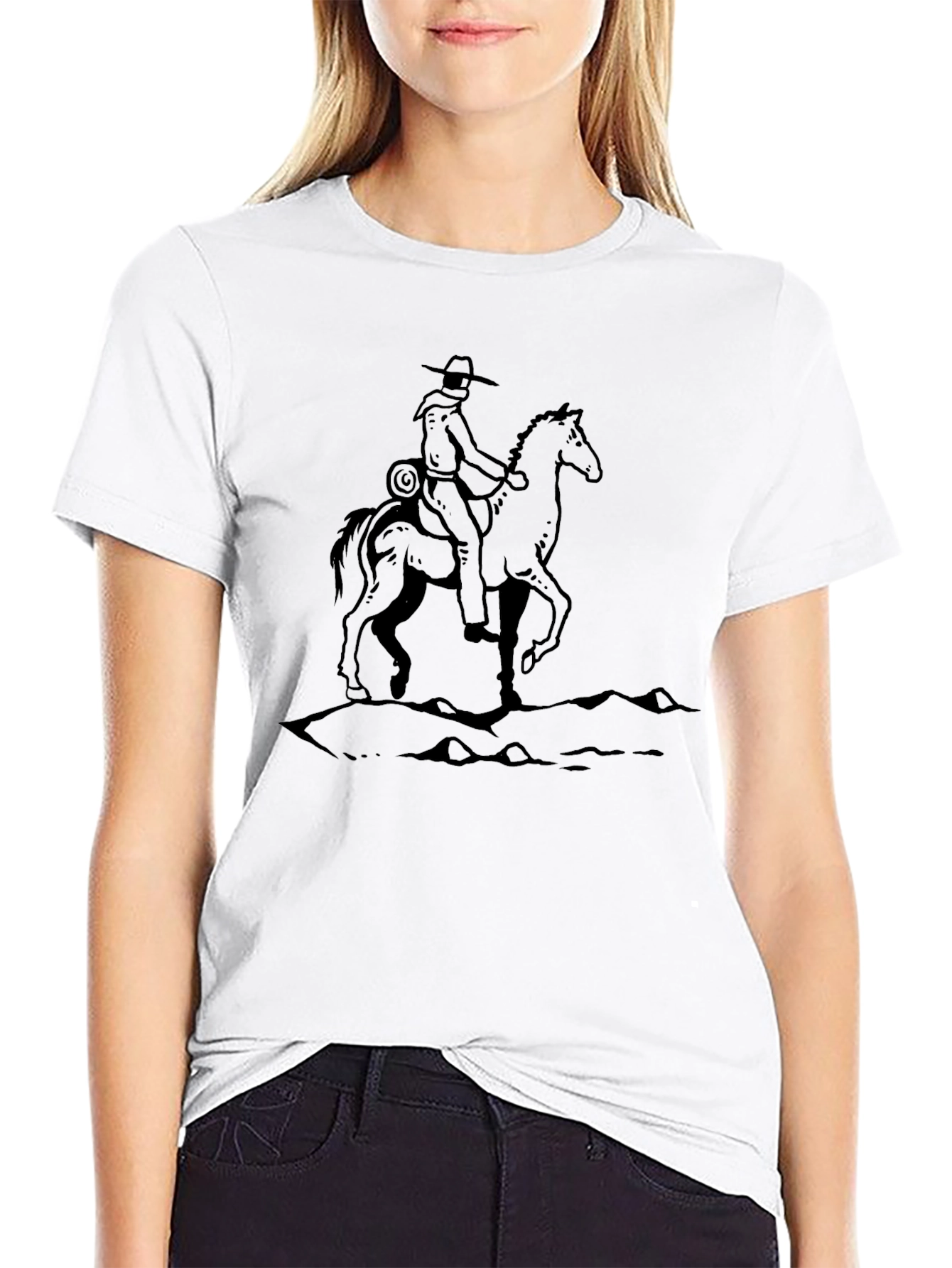 Black Cowboy on Horse T-Shirt
