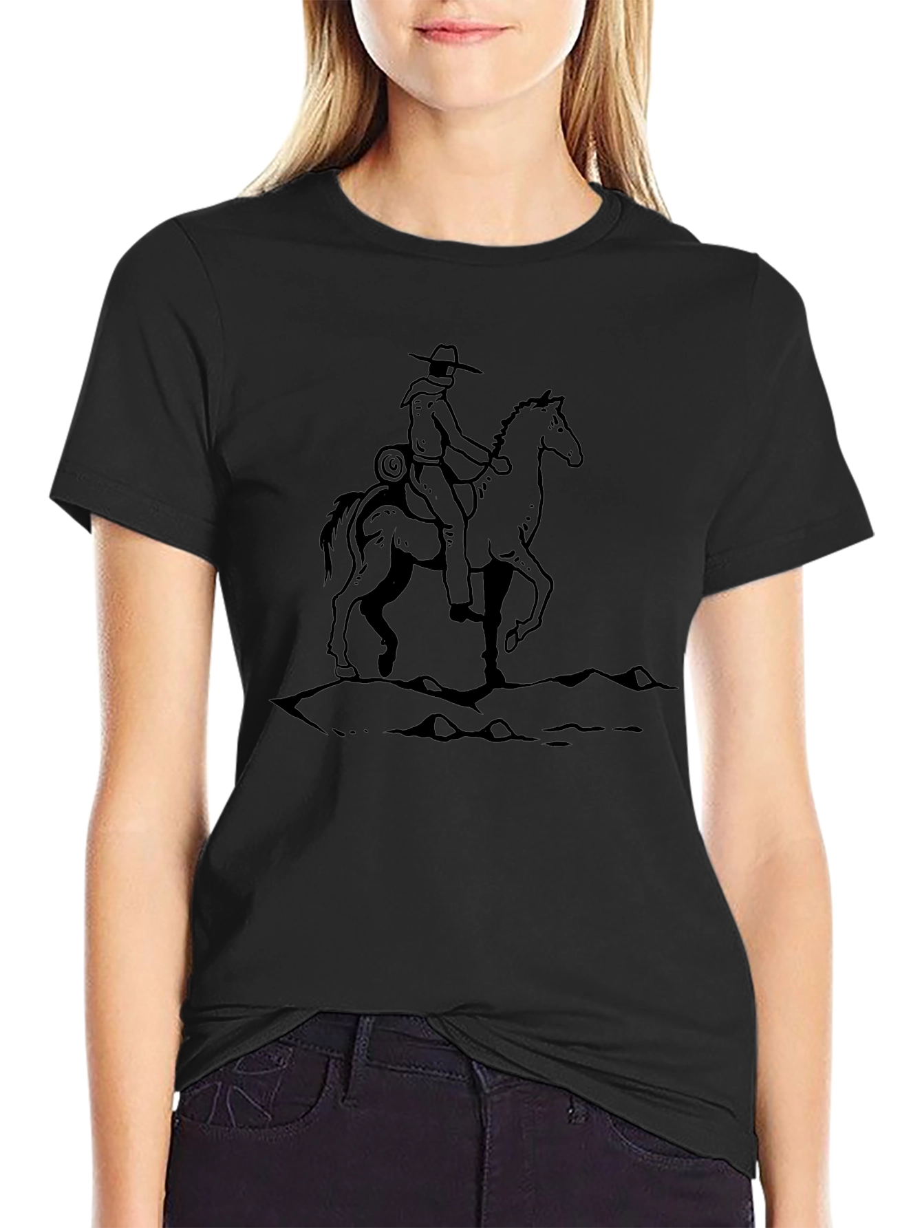 Black Cowboy on Horse T-Shirt