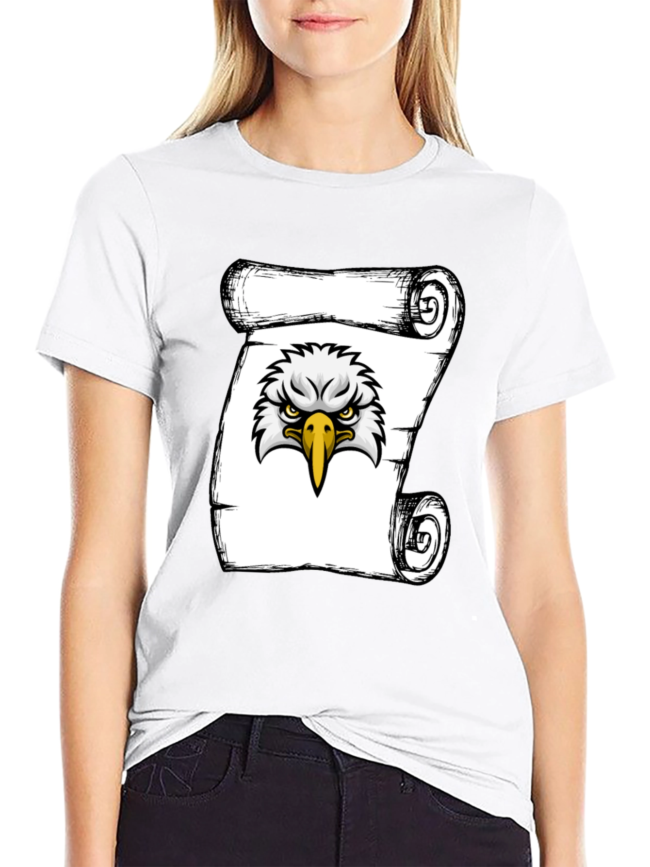 Eagle Scroll Graphic Tee - Cool Design T-Shirt