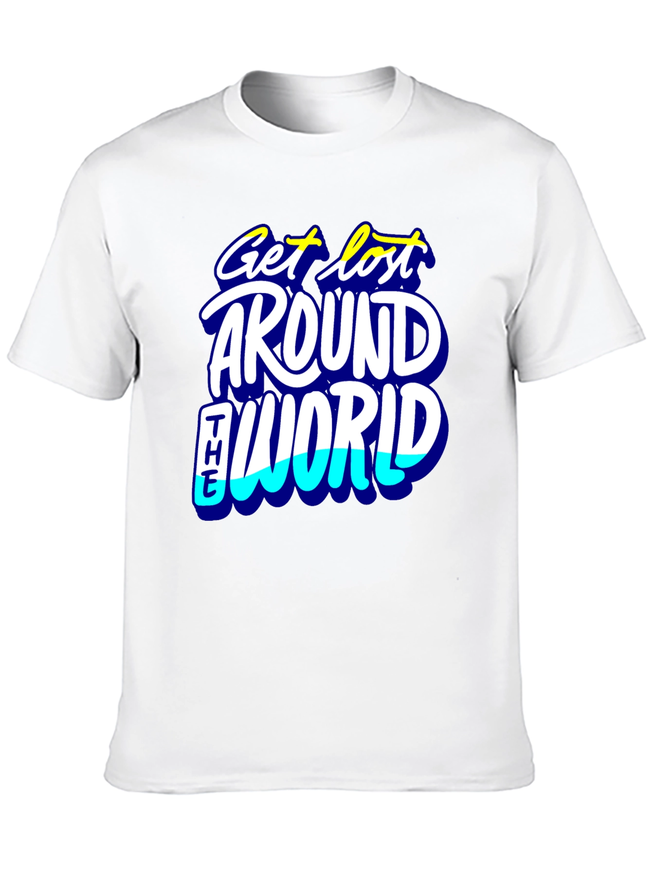 Get Lost Around the World Black Graphic Tee