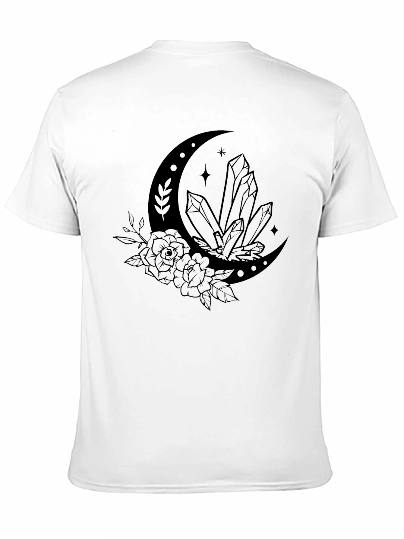 Crescent Moon Crystal T-Shirt - Black Graphic Tee