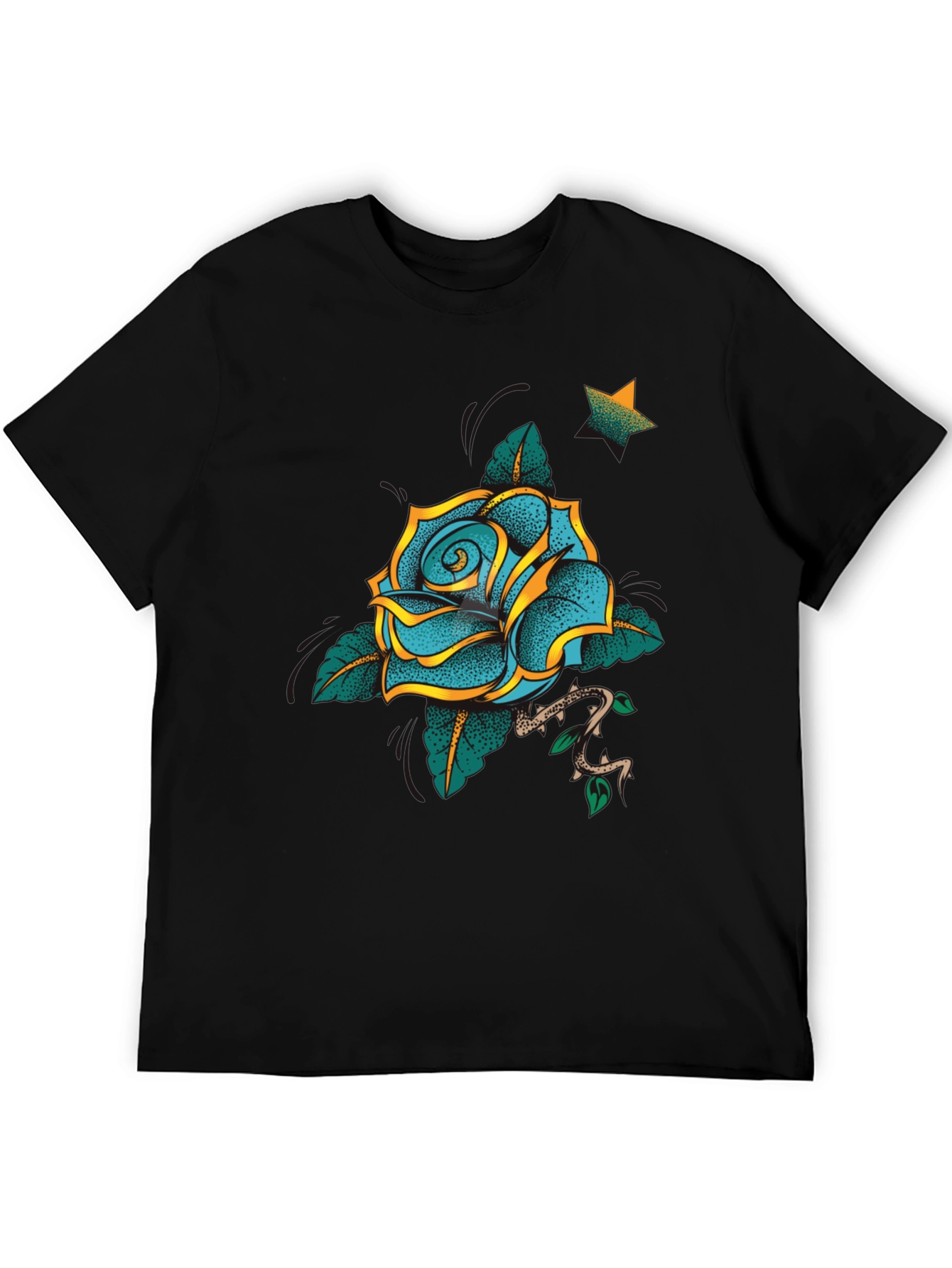 Blue Rose Graphic Tee - Stylish & Unique Design