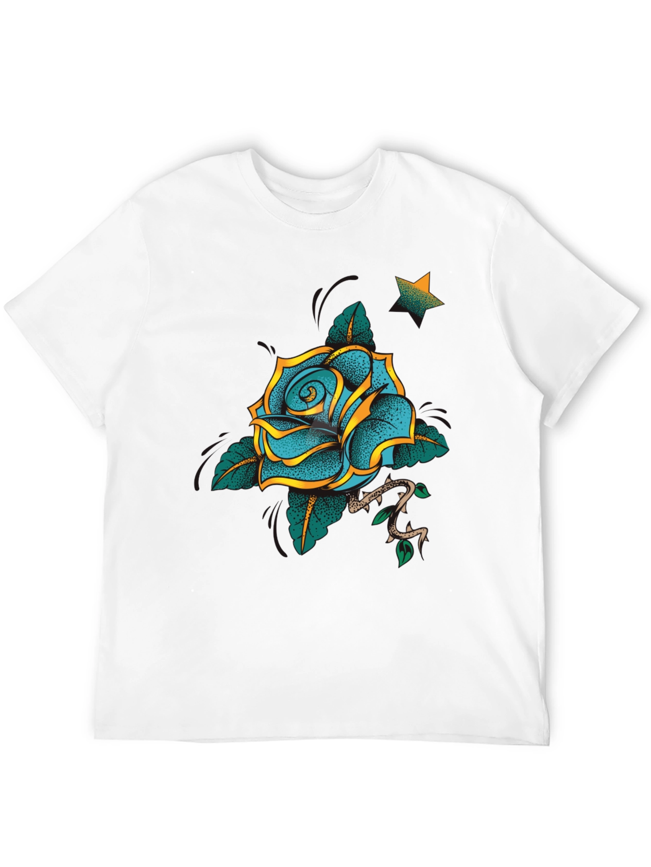Blue Rose Graphic Tee - Stylish & Unique Design