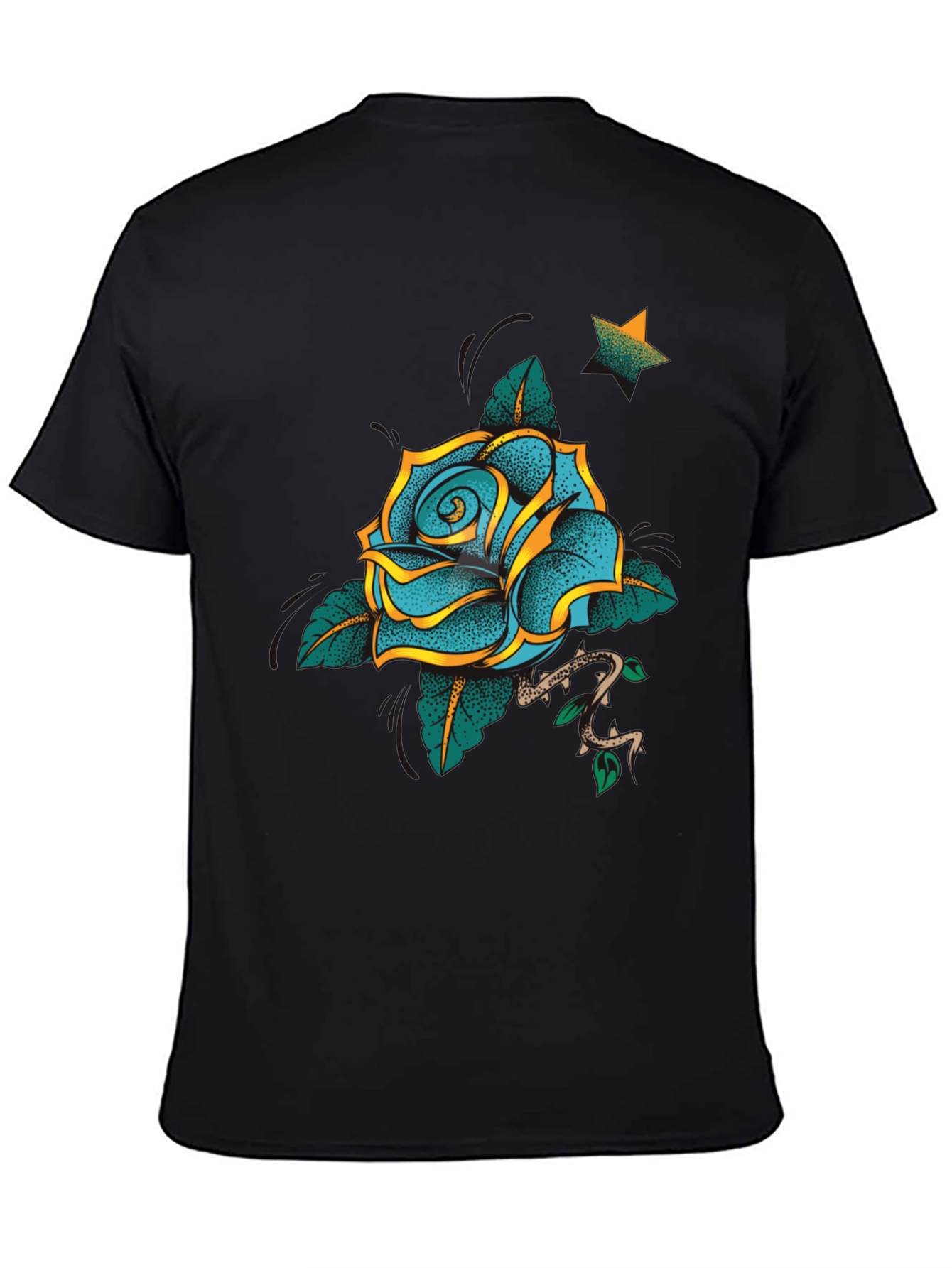 Blue Rose Graphic Tee - Stylish & Unique Design