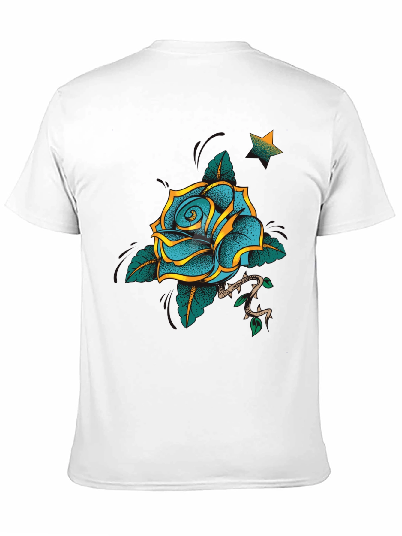Blue Rose Graphic Tee - Stylish & Unique Design