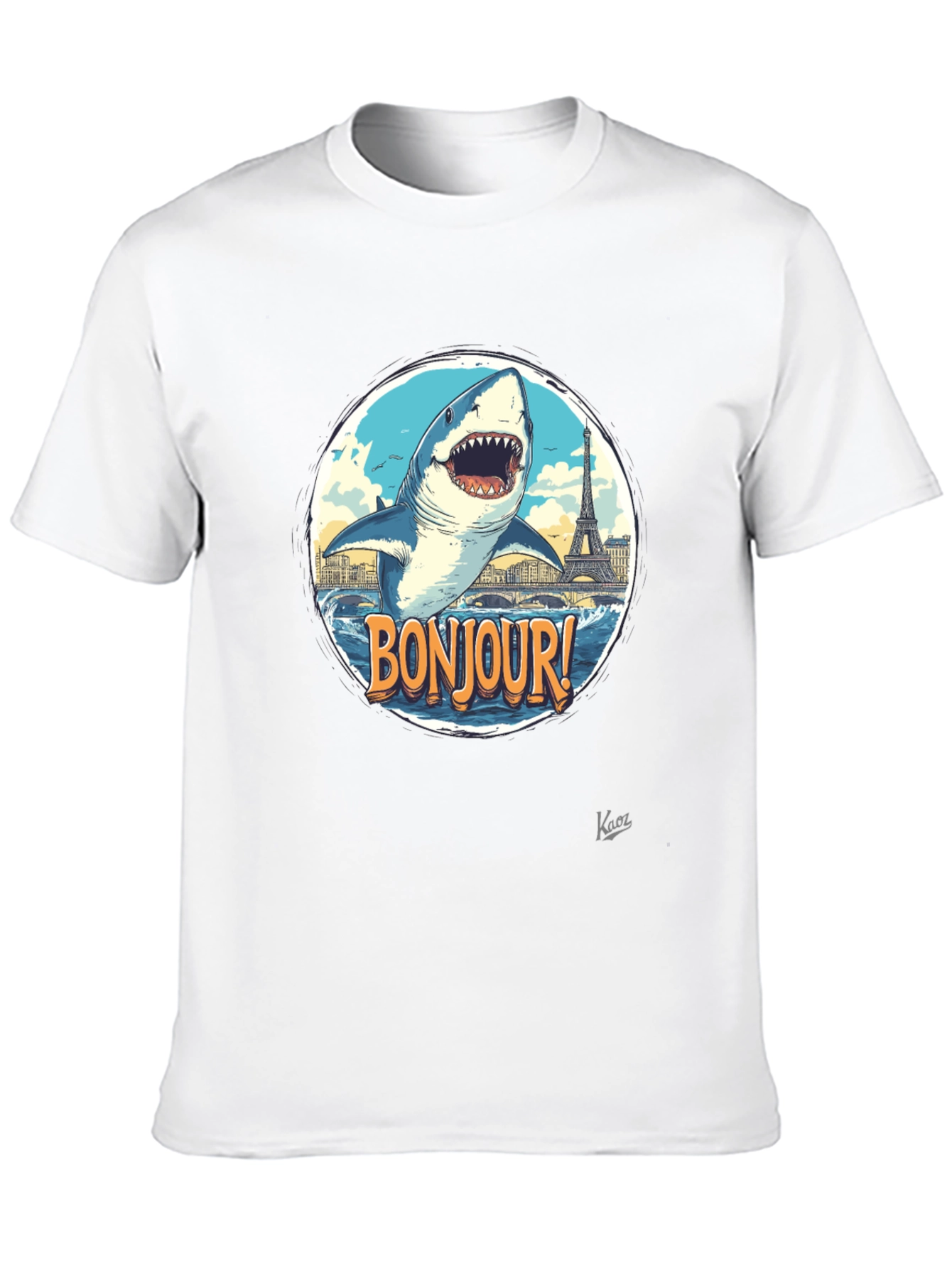 Bonjour Shark Graphic Tee - Paris Souvenir