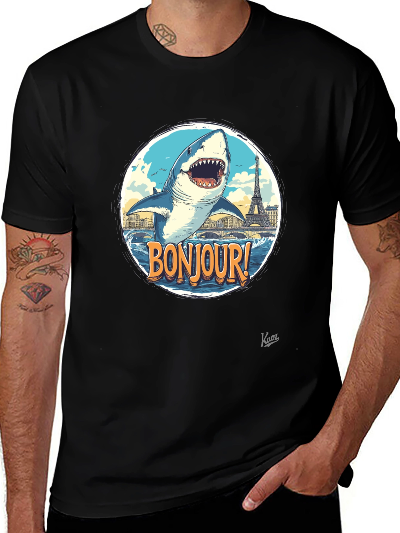 Bonjour Shark Graphic Tee - Paris Souvenir