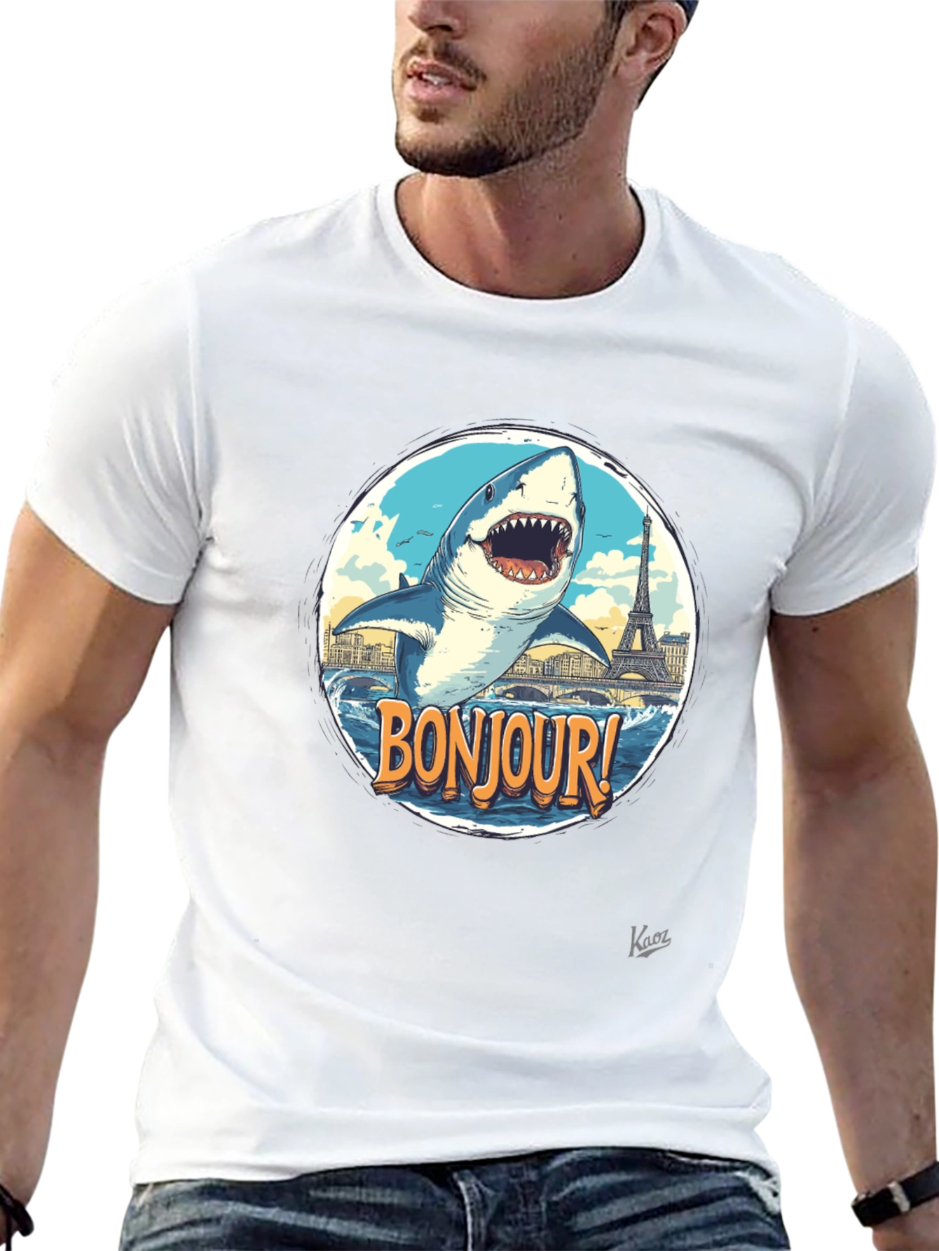 Bonjour Shark Graphic Tee - Paris Souvenir