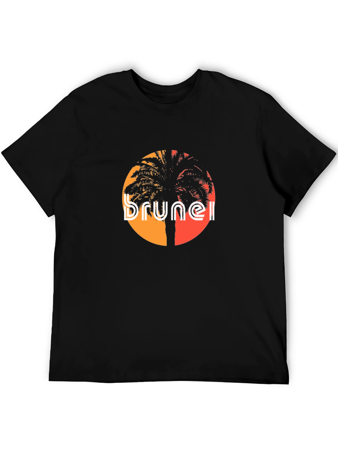 Brunei Sunset Graphic Tee - Black Cotton T-Shirt