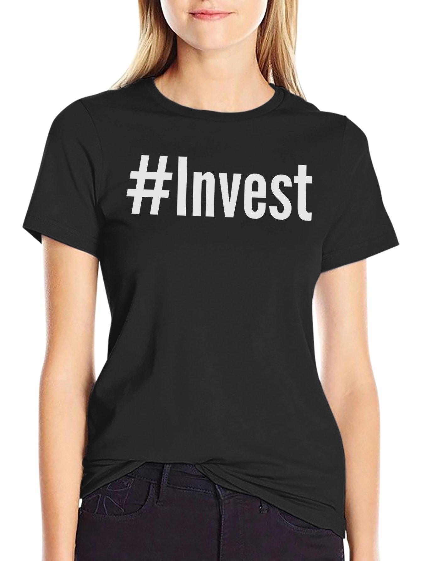 #Invest Black Graphic Tee - Make a Statement!