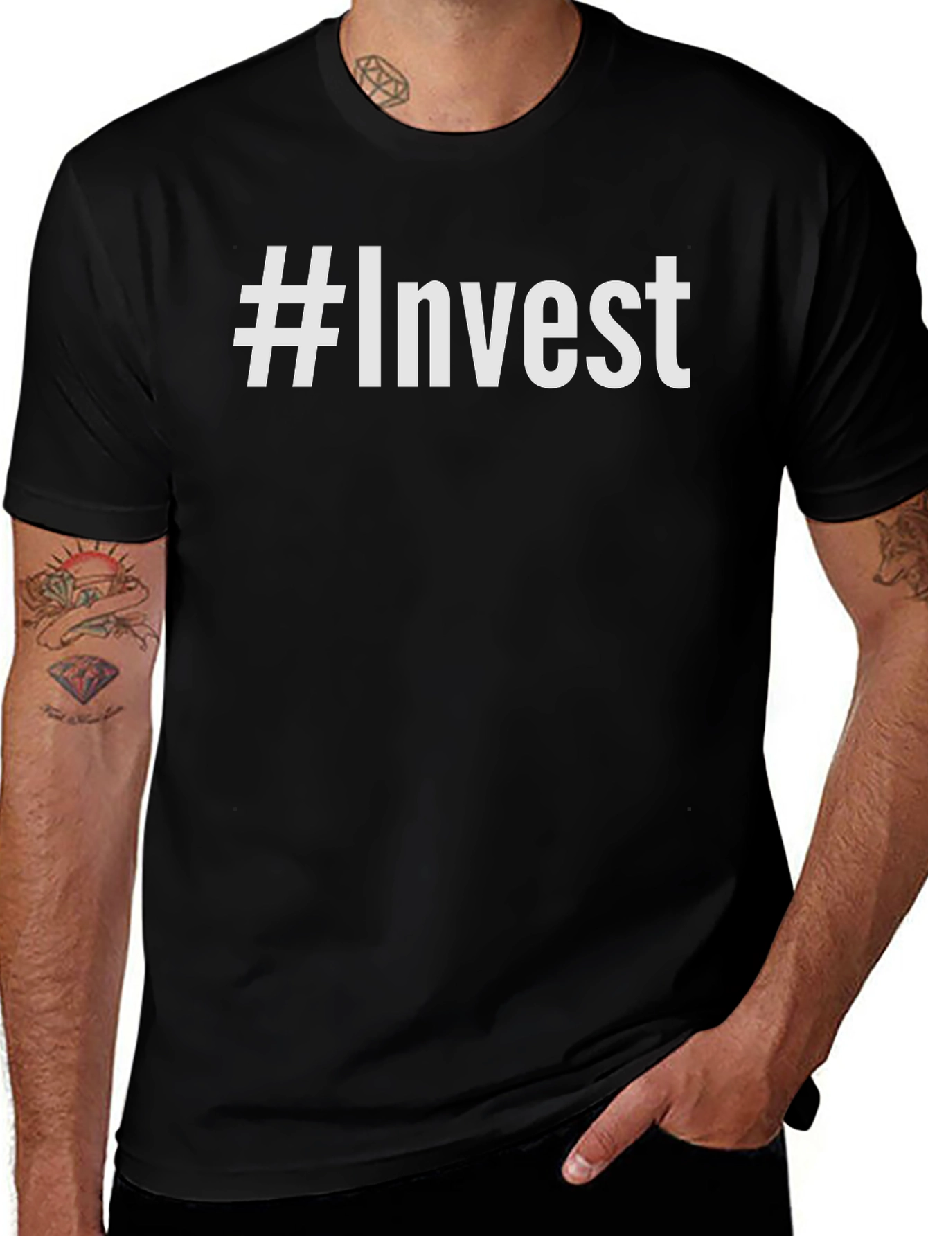 #Invest Black Graphic Tee - Make a Statement!