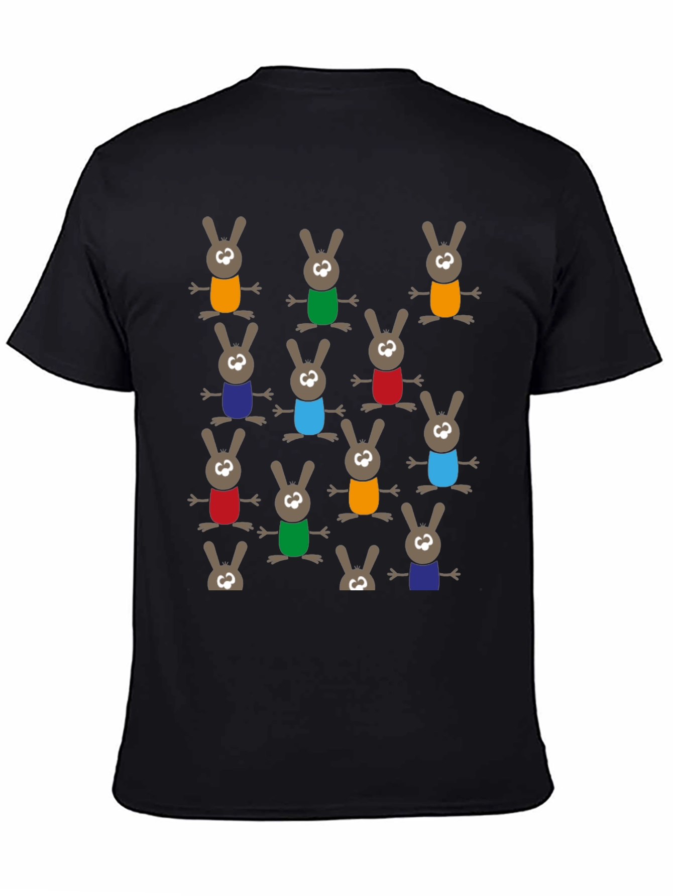 Fun Cartoon Bunny Pattern T-Shirt