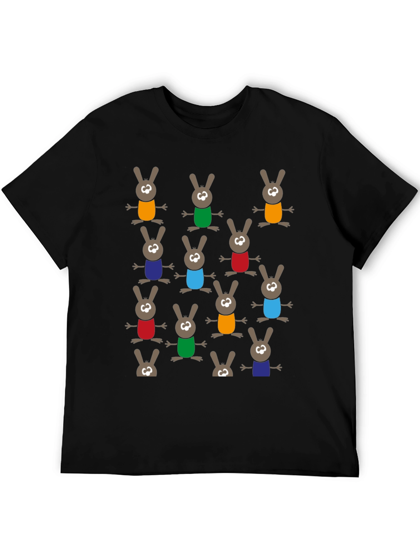 Fun Cartoon Bunny Pattern T-Shirt