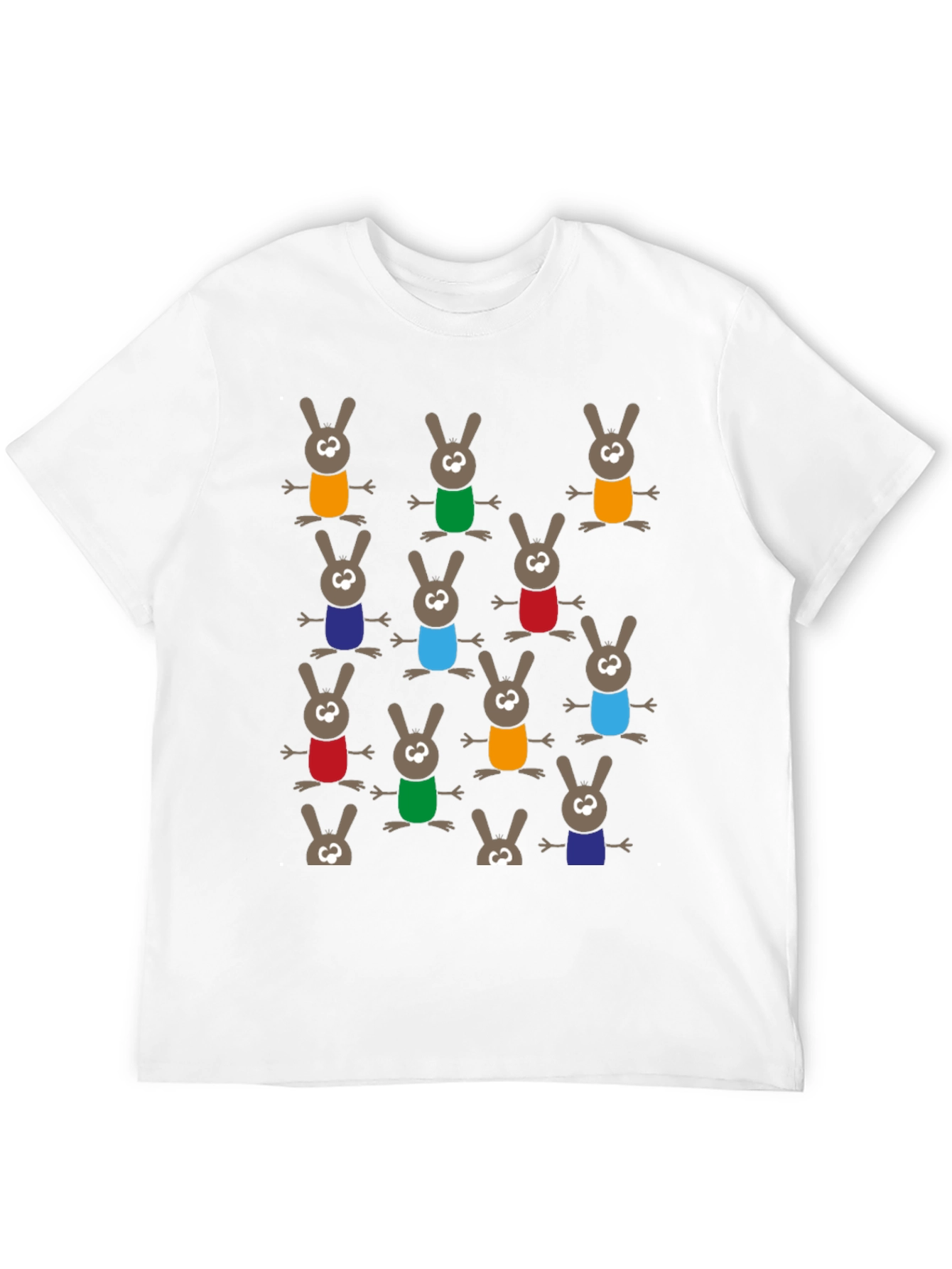 Fun Cartoon Bunny Pattern T-Shirt