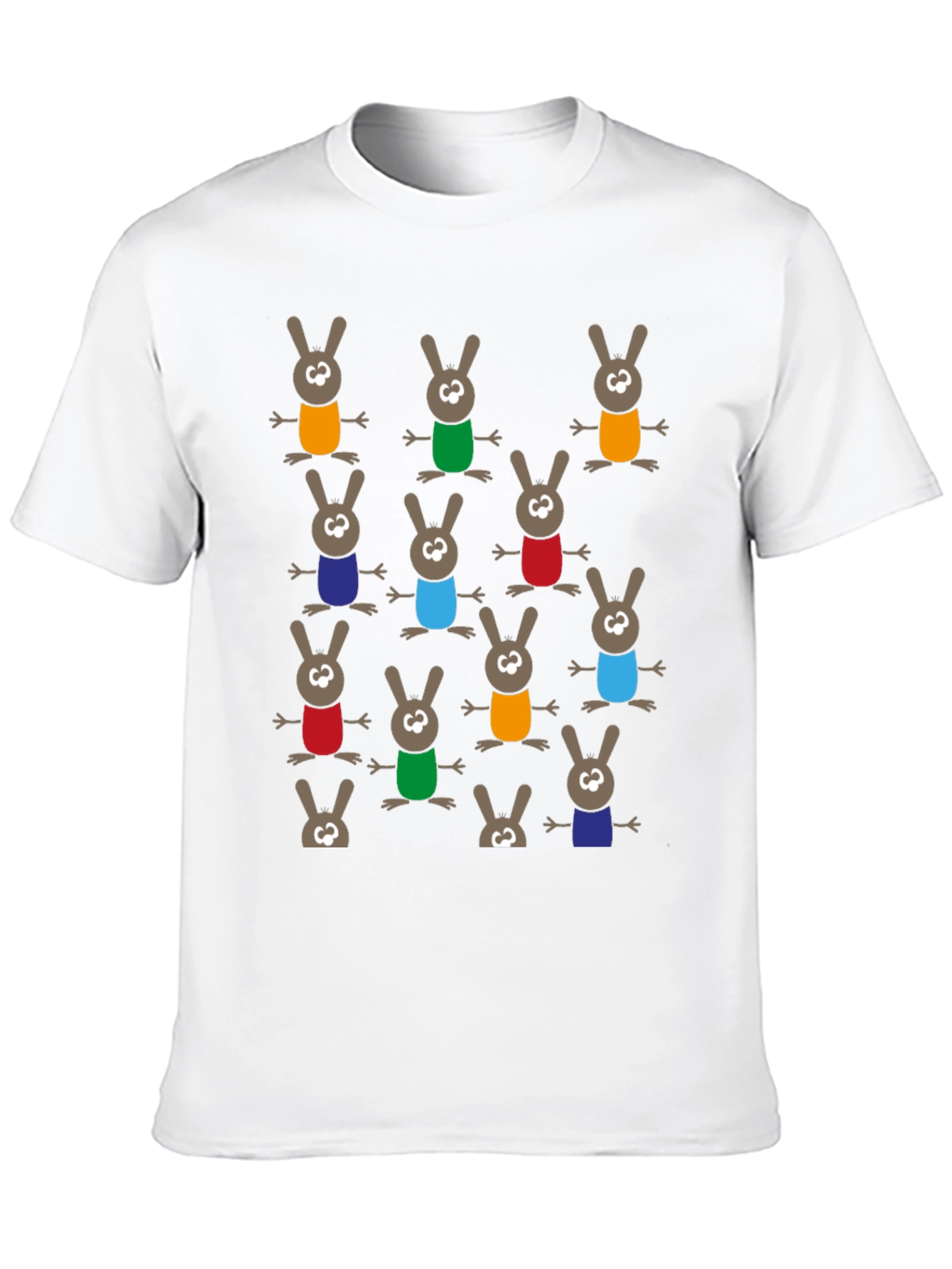 Fun Cartoon Bunny Pattern T-Shirt