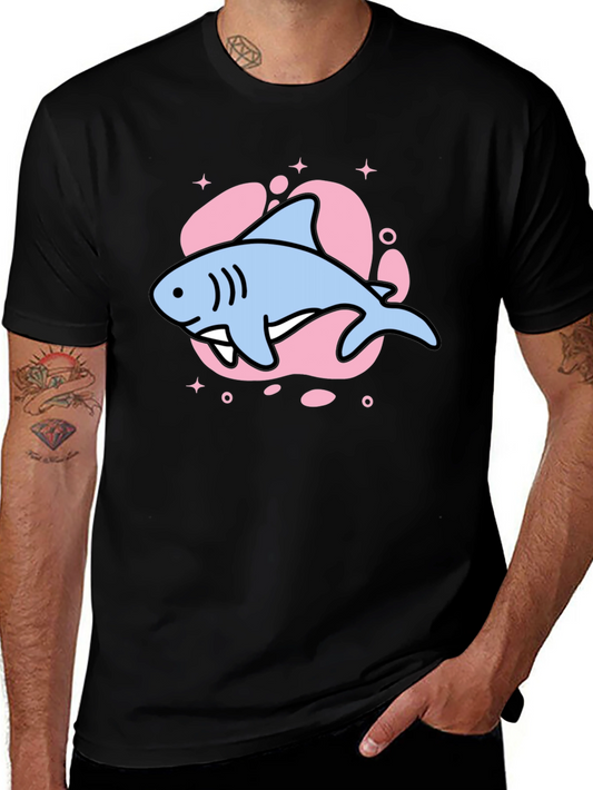 Cute Cartoon Shark Graphic T-Shirt