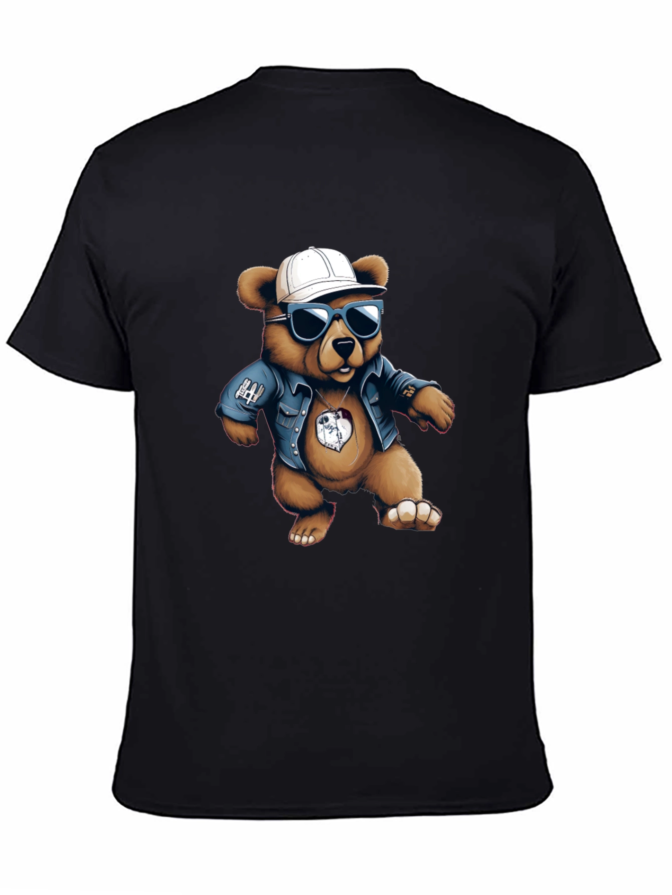 Cool Bear Graphic Tee - Black Cotton Blend