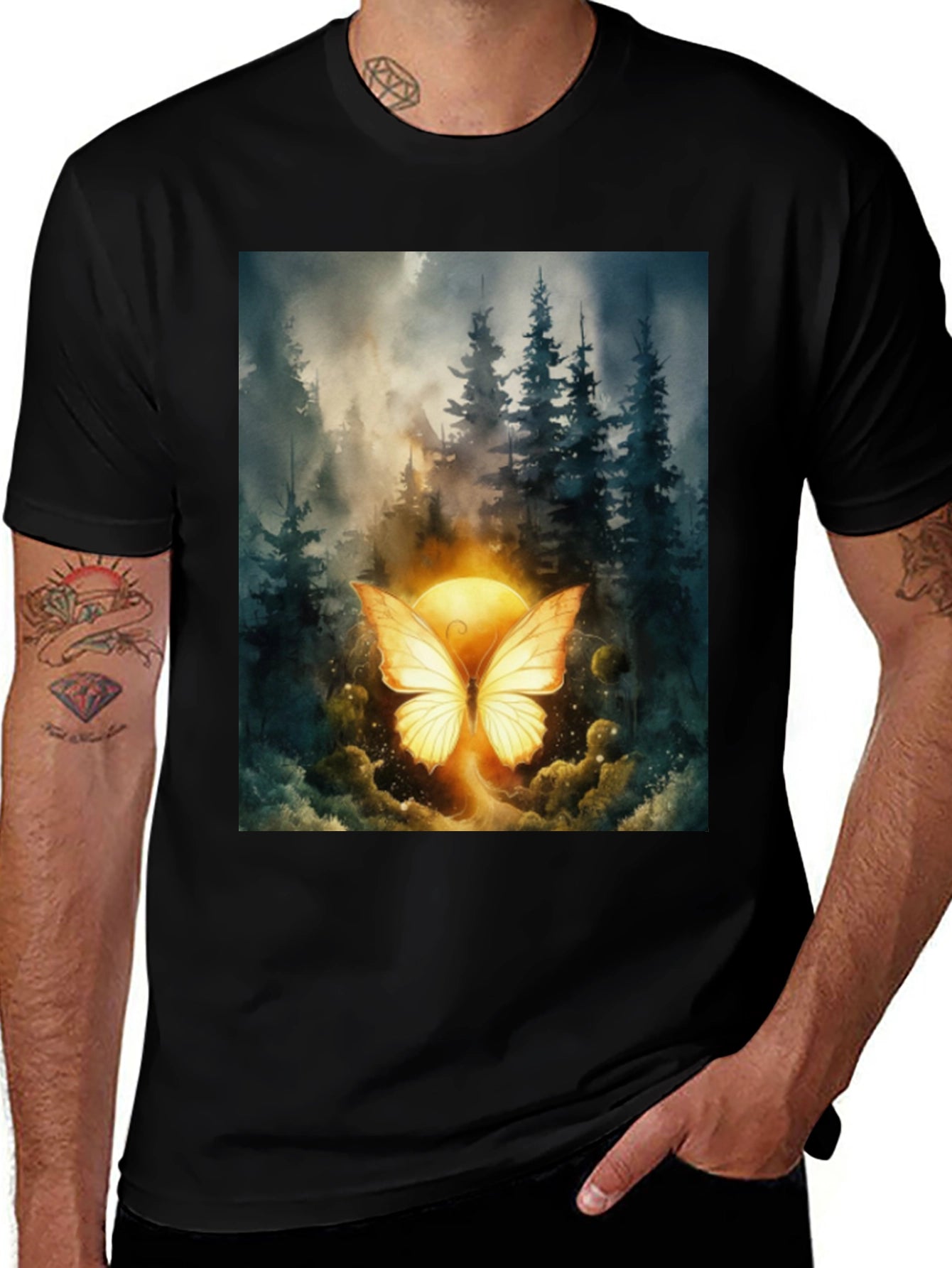 Butterfly Forest T-Shirt - Nature Inspired Graphic Tee