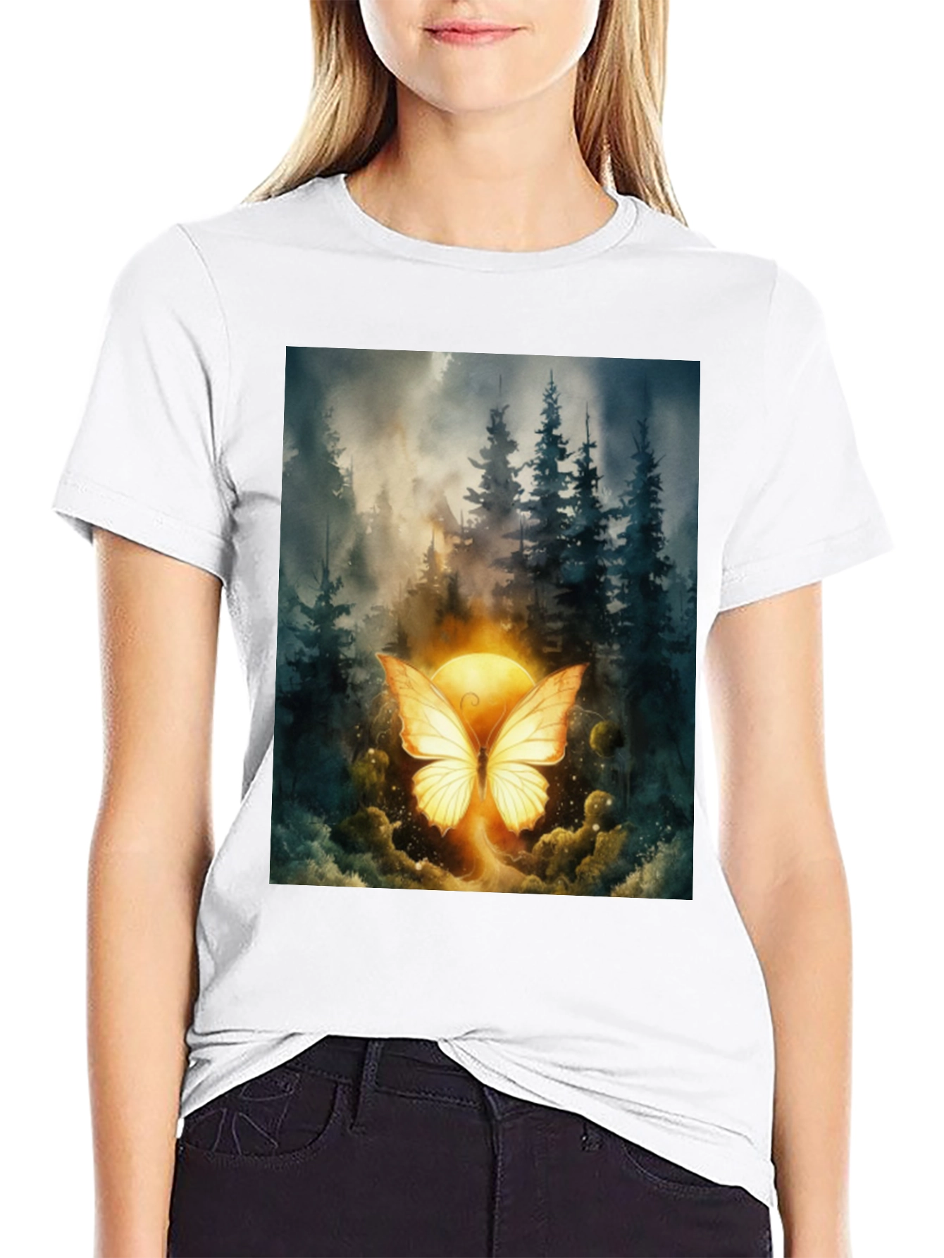 Butterfly Forest T-Shirt - Nature Inspired Graphic Tee