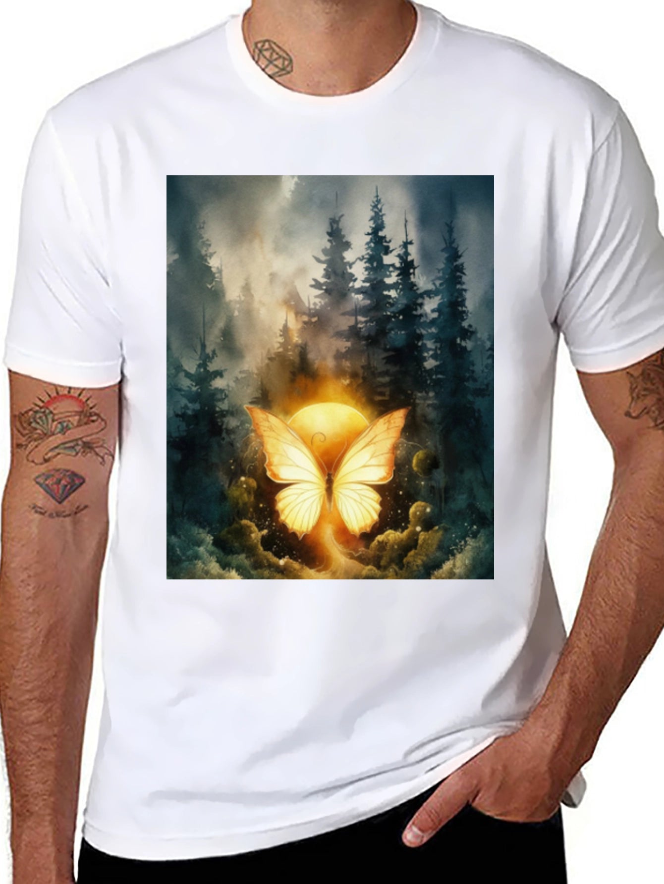Butterfly Forest T-Shirt - Nature Inspired Graphic Tee