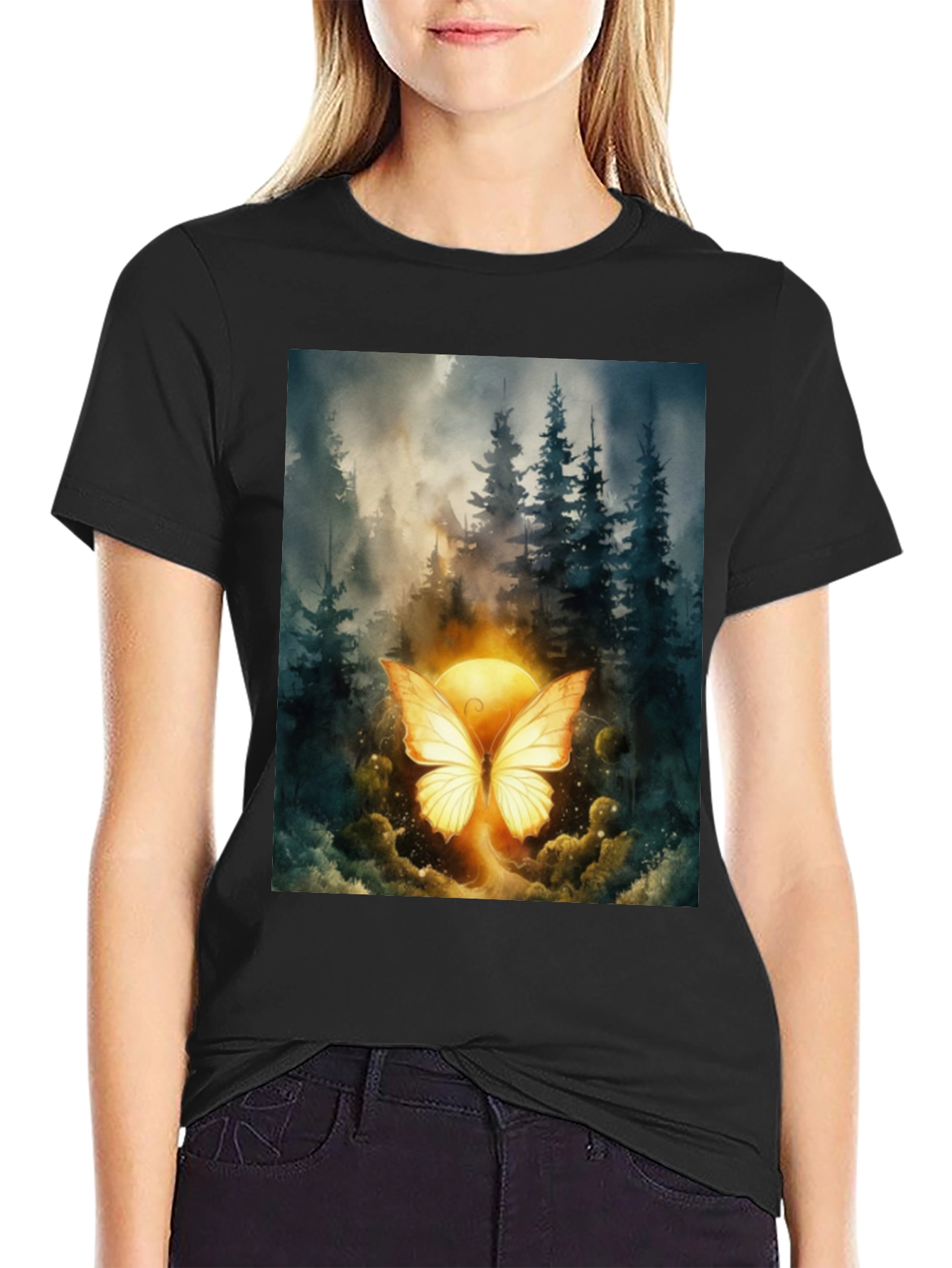 Butterfly Forest T-Shirt - Nature Inspired Graphic Tee