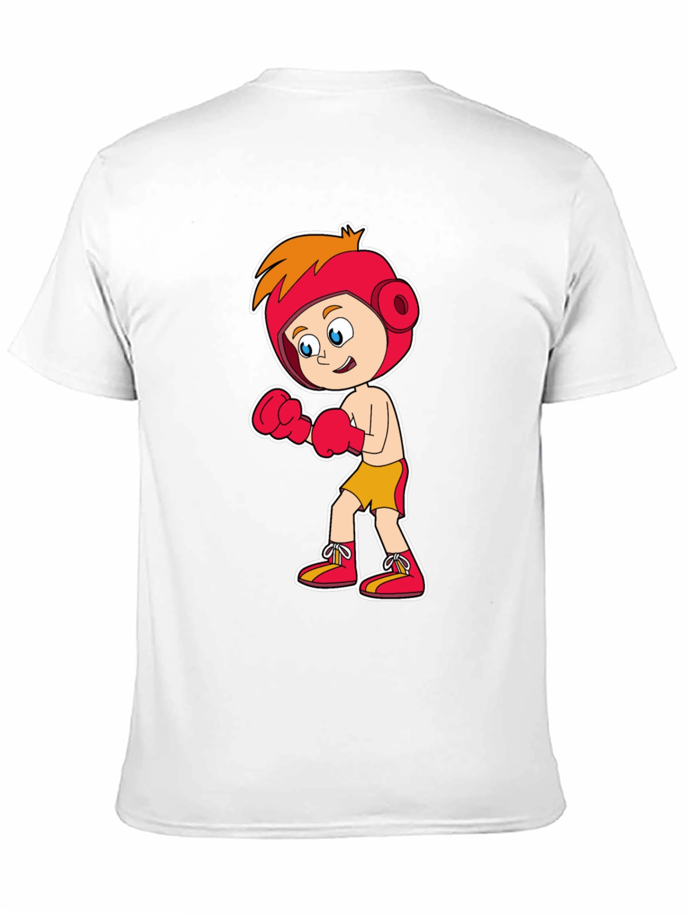 Cartoon Boxer T-Shirt Black Cotton Tee