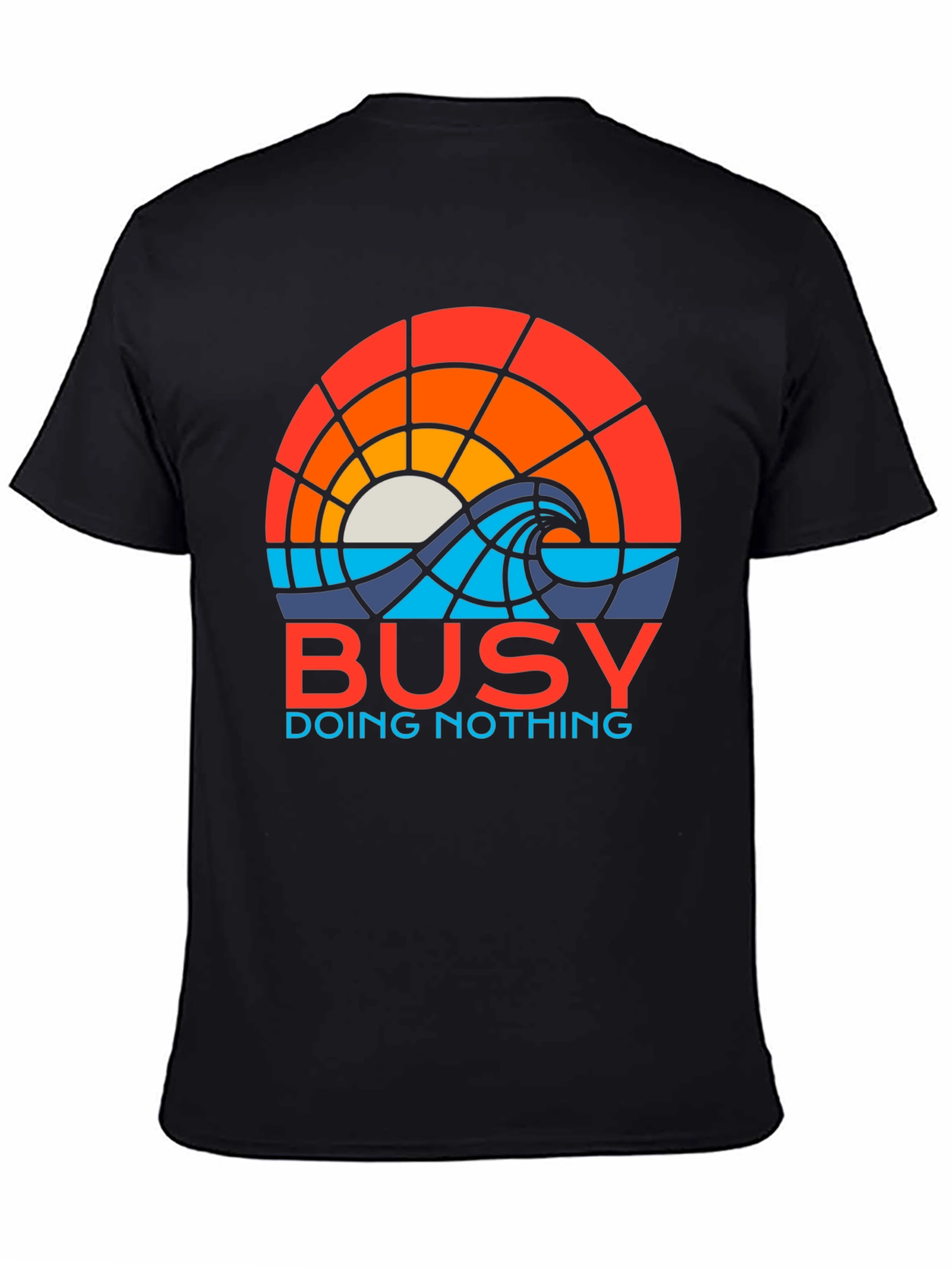Busy Doing Nothing Graphic T-Shirt - Retro Sunset Design