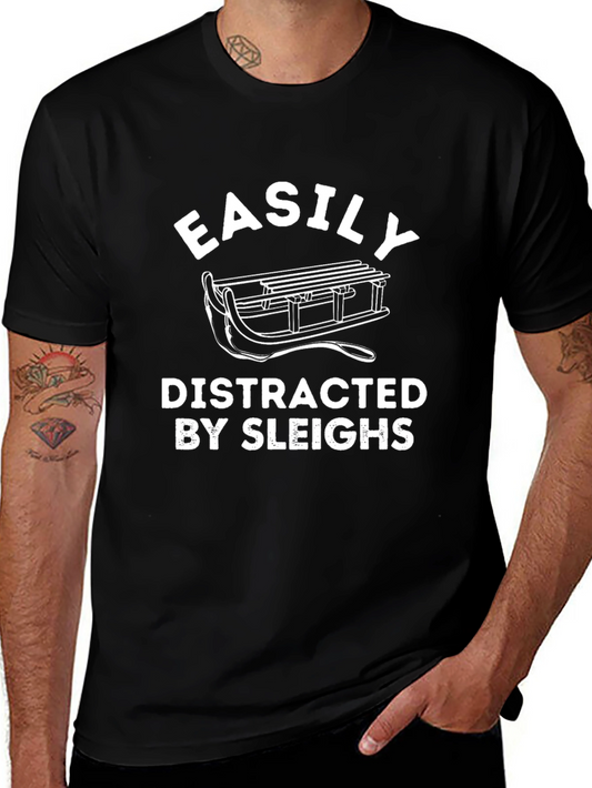 Easily Distracted by Sleighs Graphic Tee