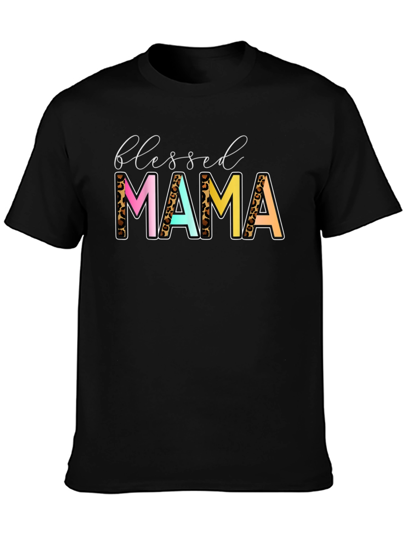 Blessed Mama Leopard Print Graphic Tee