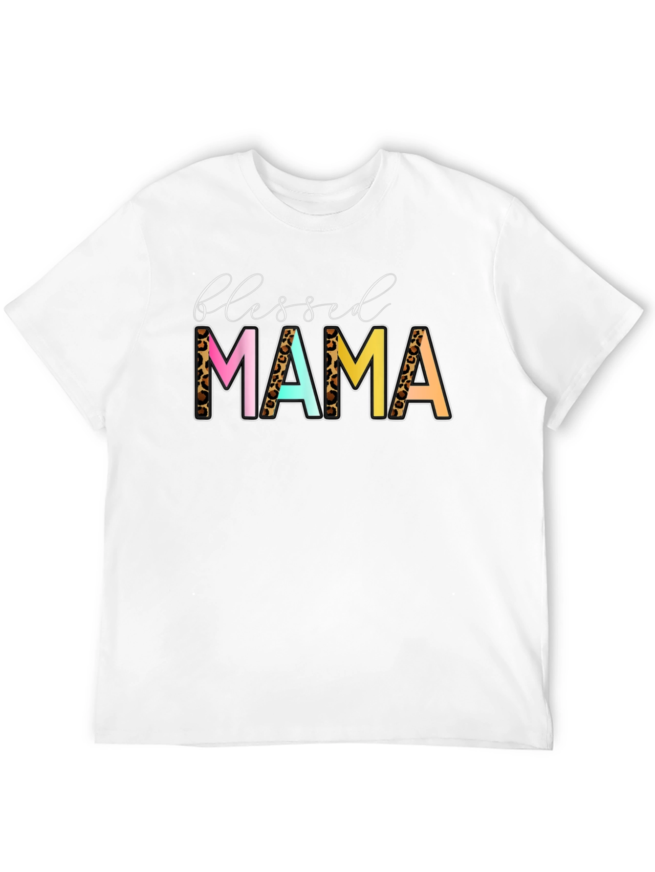 Blessed Mama Leopard Print Graphic Tee