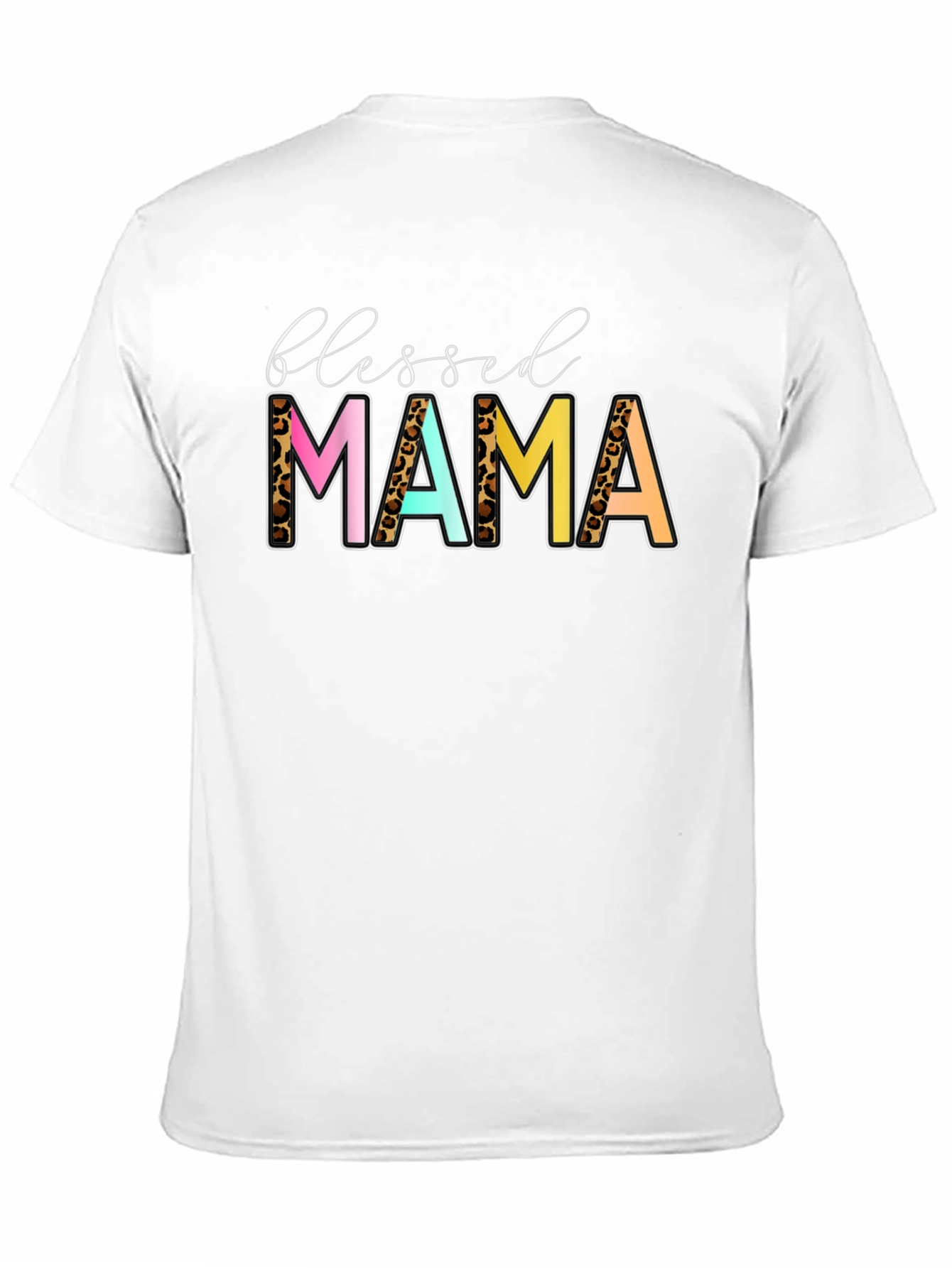 Blessed Mama Leopard Print Graphic Tee