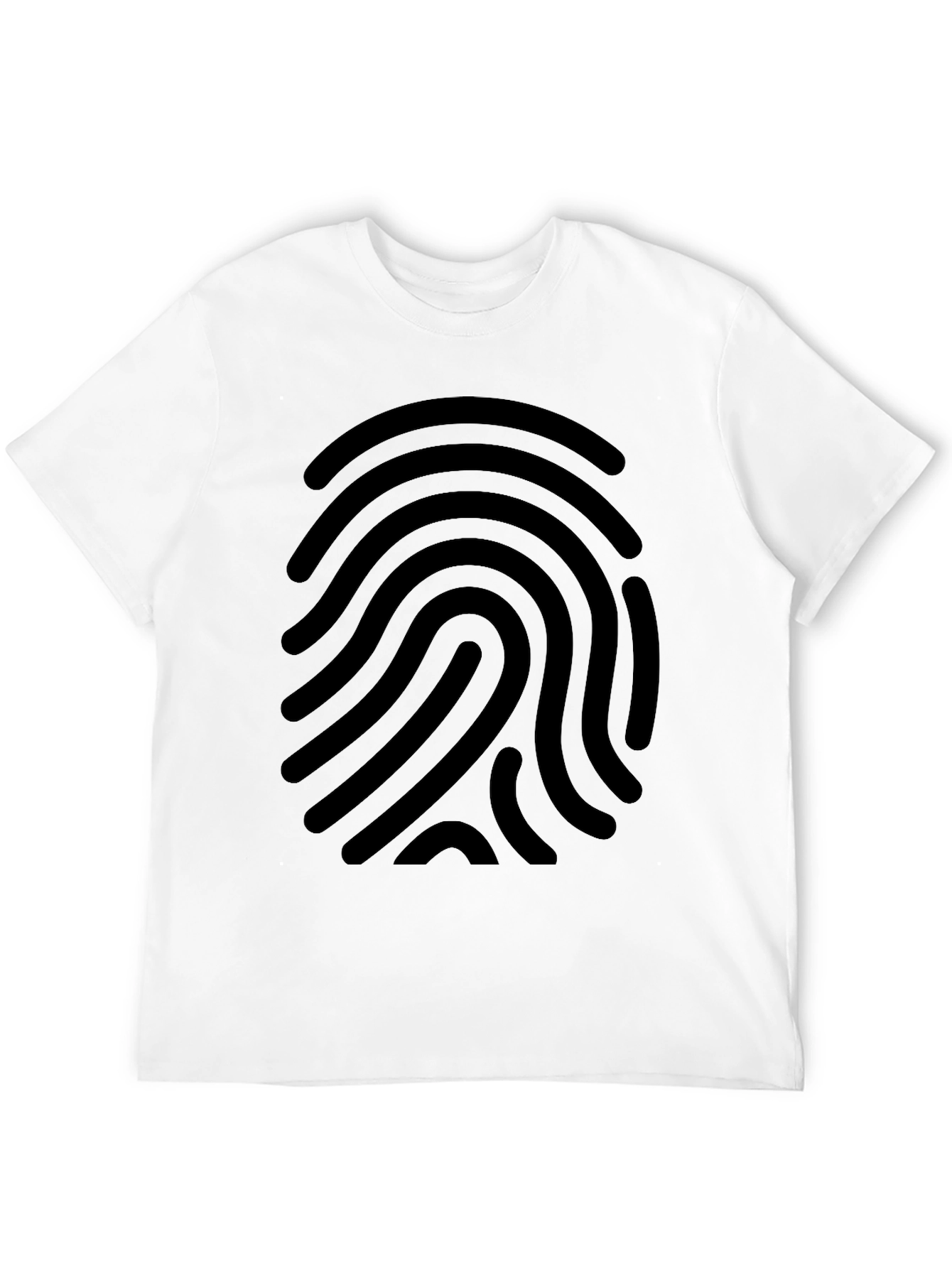 Fingerprint Graphic Tee - Black Cotton Casual Shirt