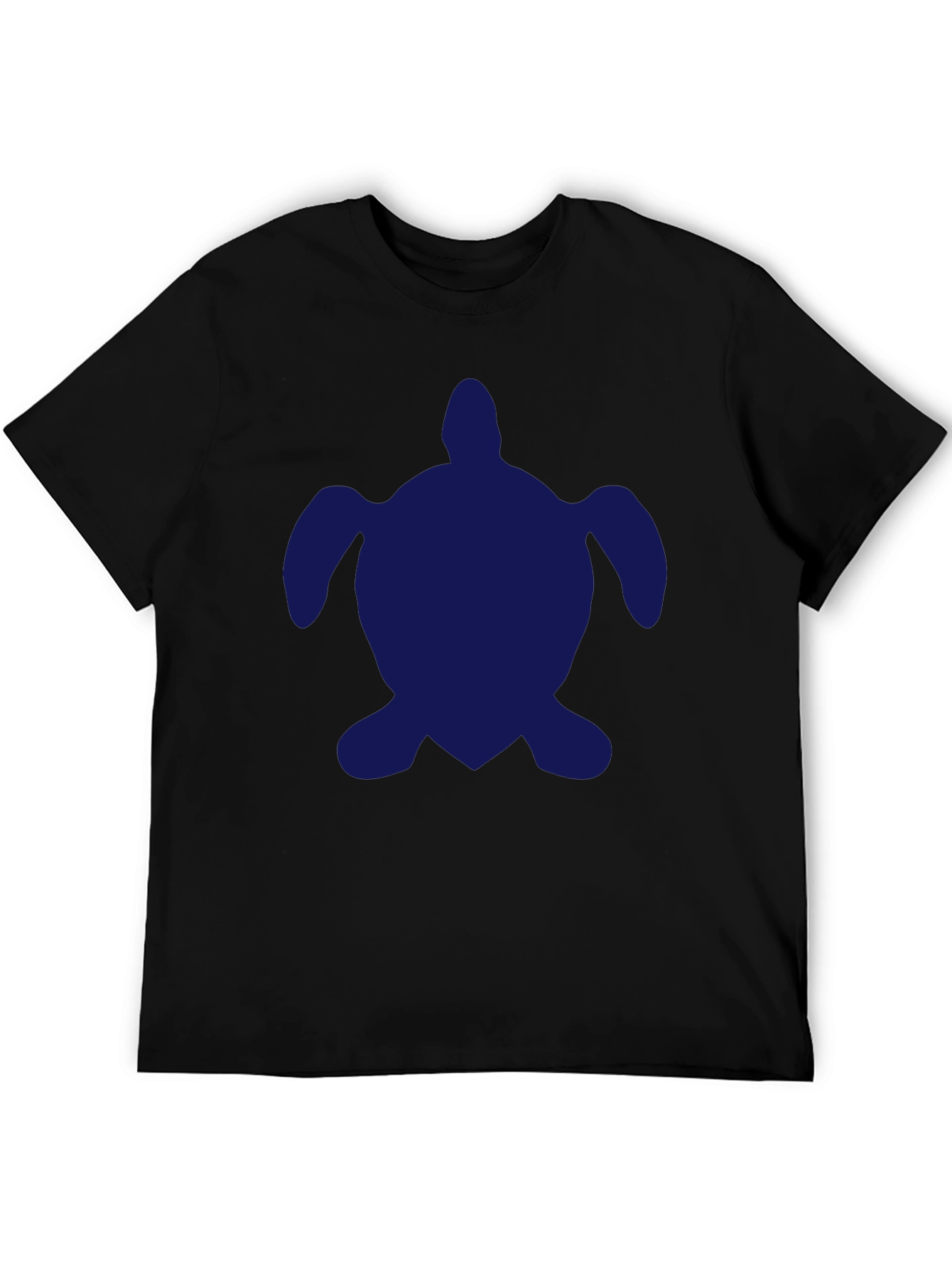Navy Turtle Graphic Black T-Shirt