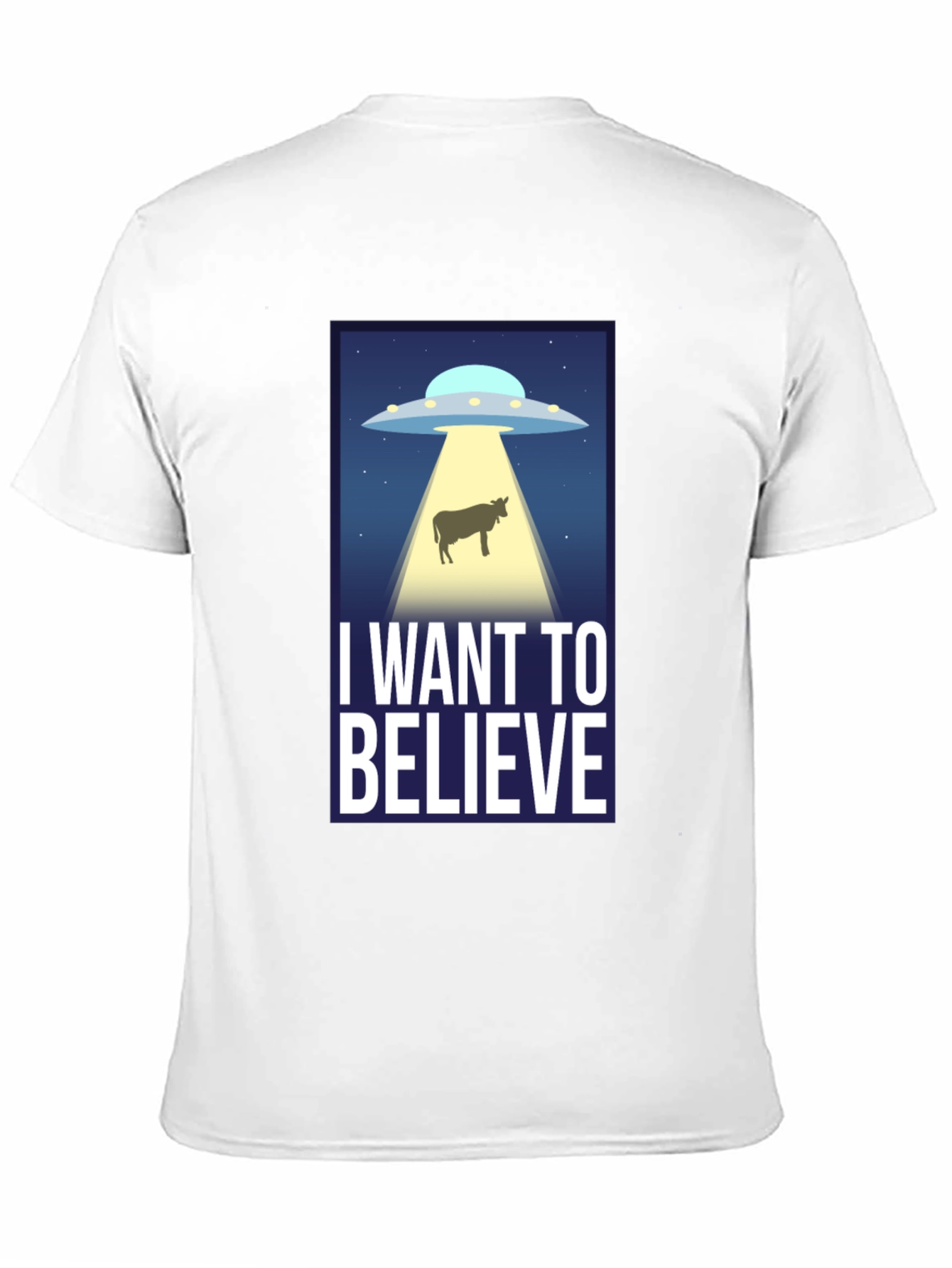 I Want to Believe UFO Cow Abduction T-Shirt